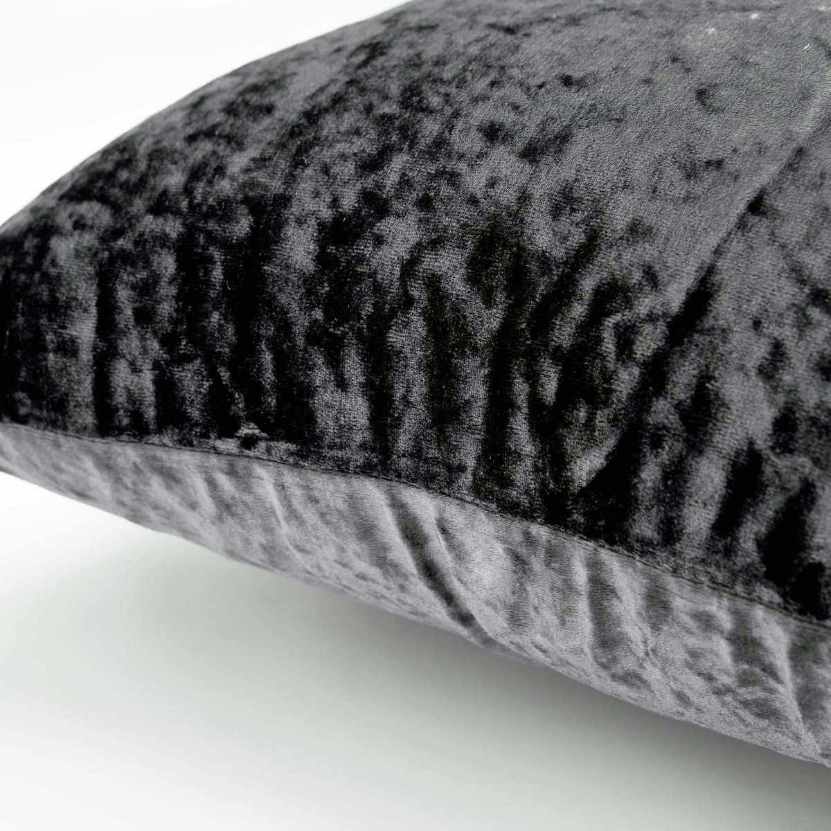 Sienna Crushed Velvet Set of 4 Cushion Covers - Charcoal>