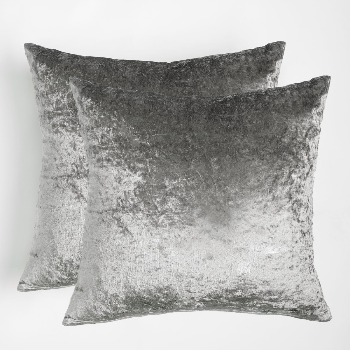 OHS Crushed Velvet Set of 4 Cushion Covers - Silver>