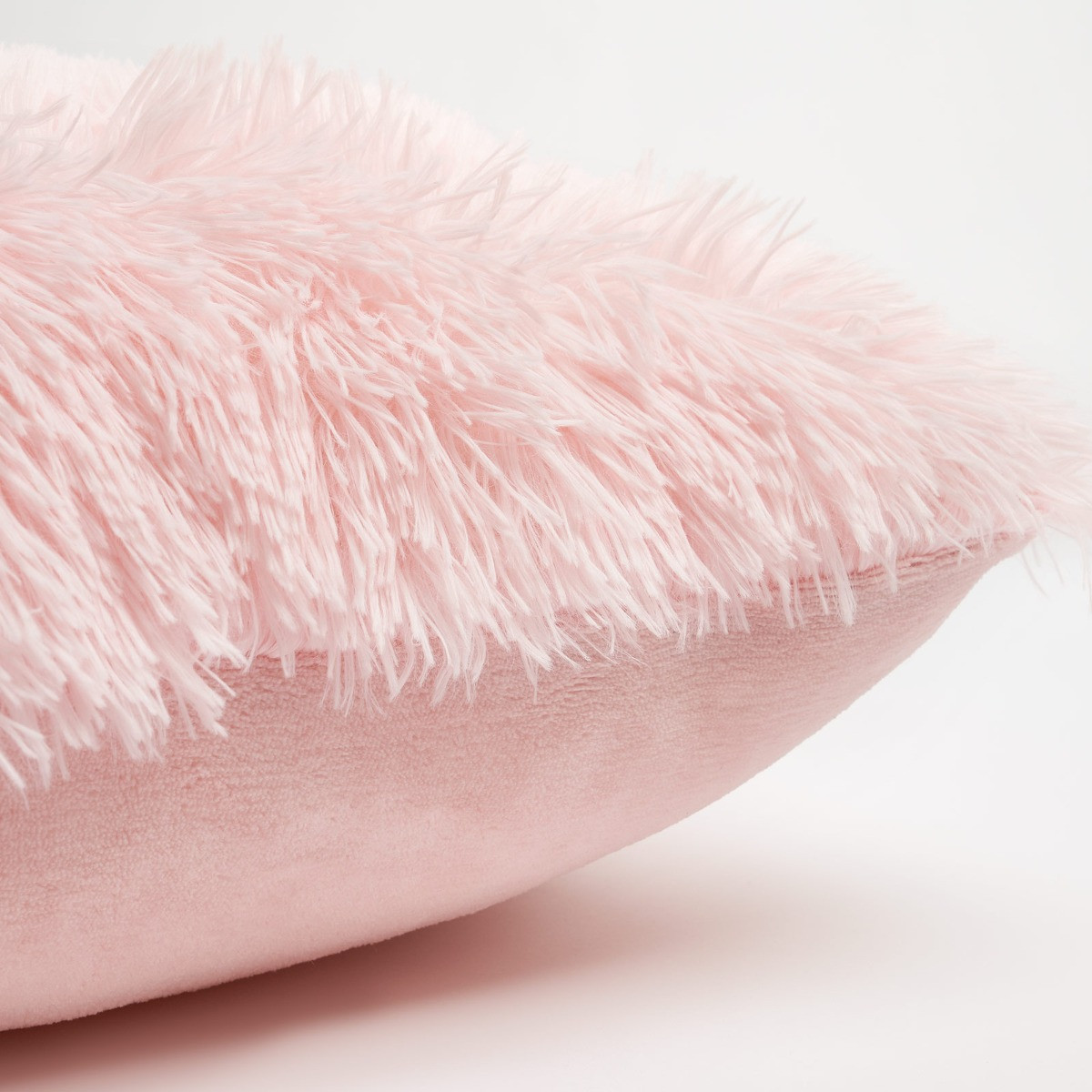Sienna 2 Pack Fluffy Cushion Covers, Blush - 55 x 55cm>
