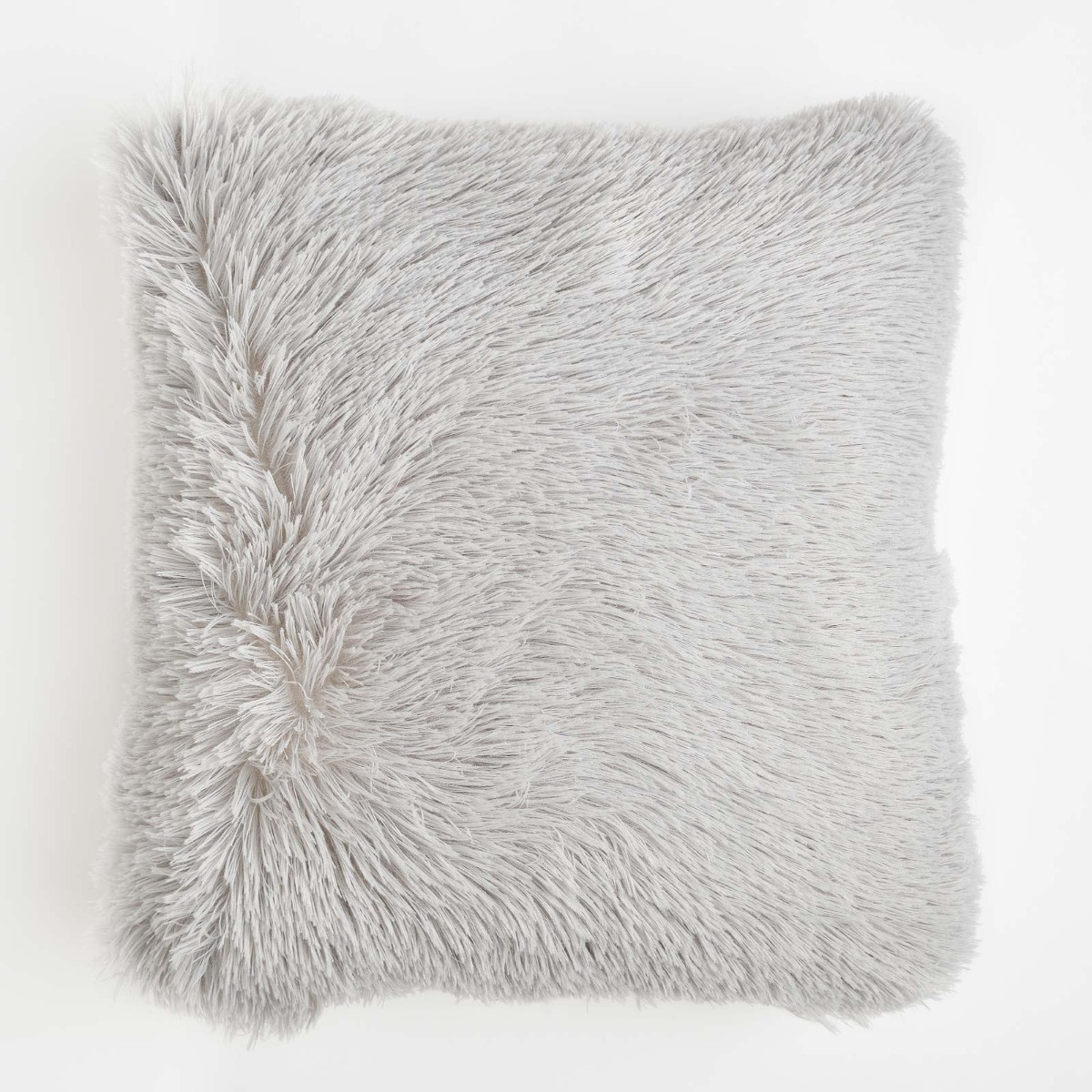 Sienna Fluffy Cushion Covers 55 x 55cm - Silver>