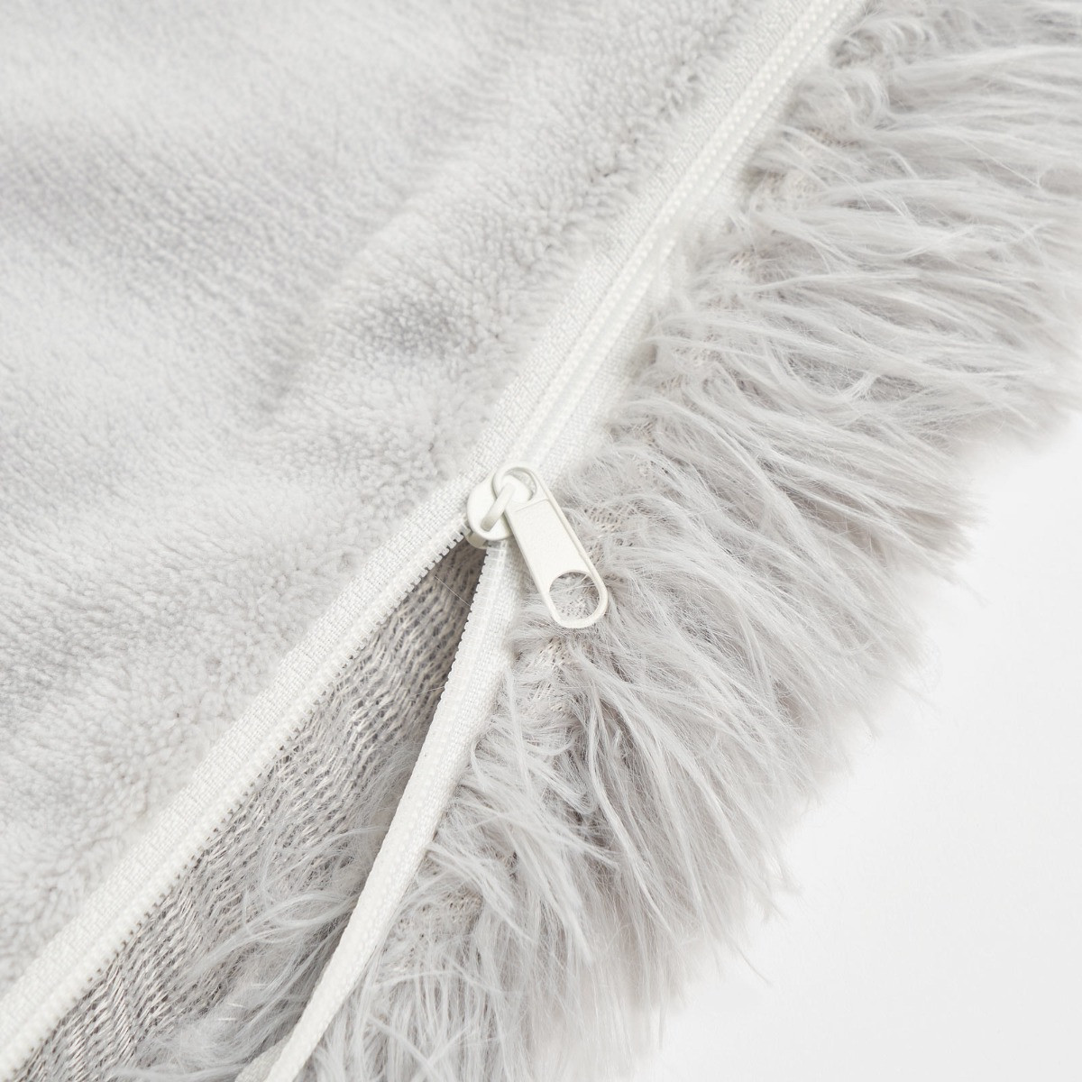 Sienna Fluffy Cushion Covers - Silver>