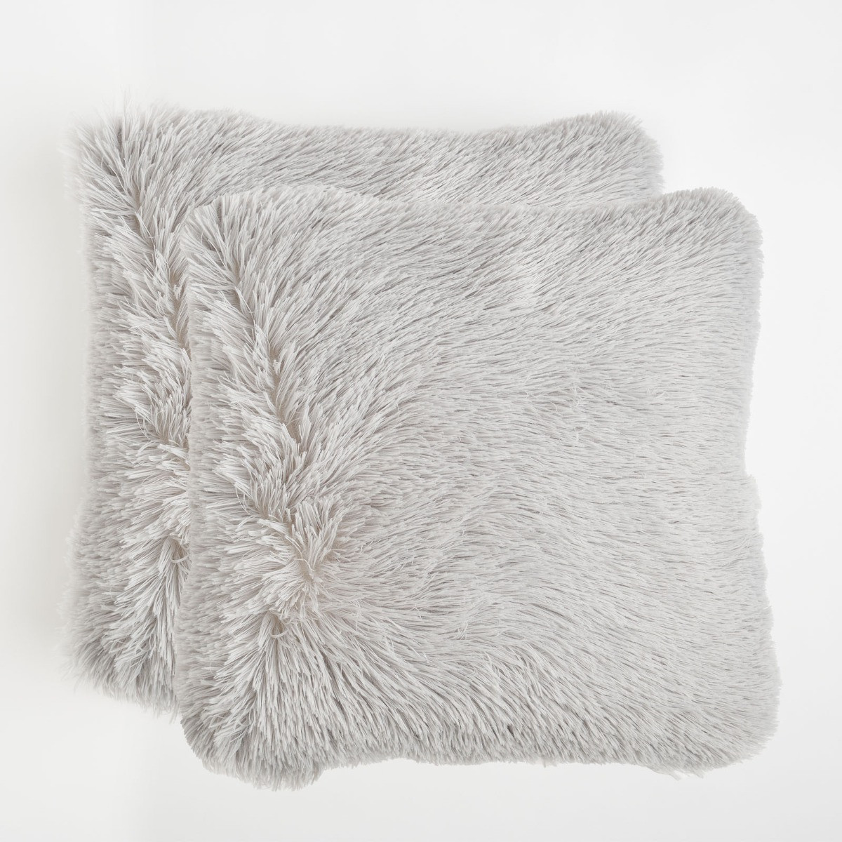 OHS Fluffy Cushion Covers - Silver>