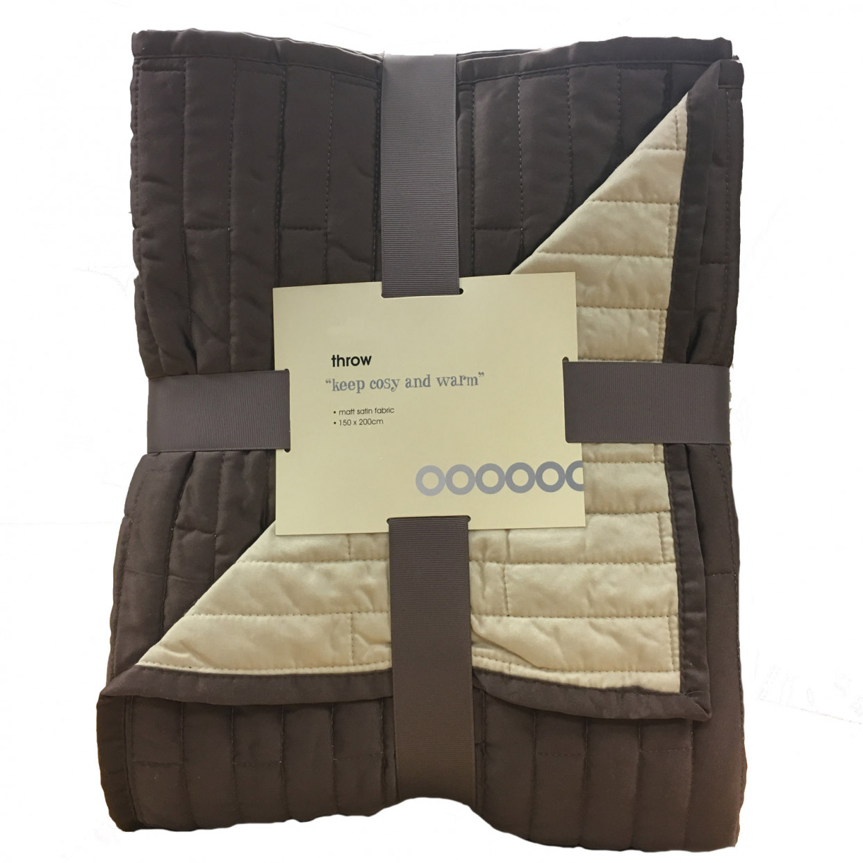Luxury Super Soft Matt/Satin Fleece Throw Blanket 150x200cm - Chocolate/Caramel>