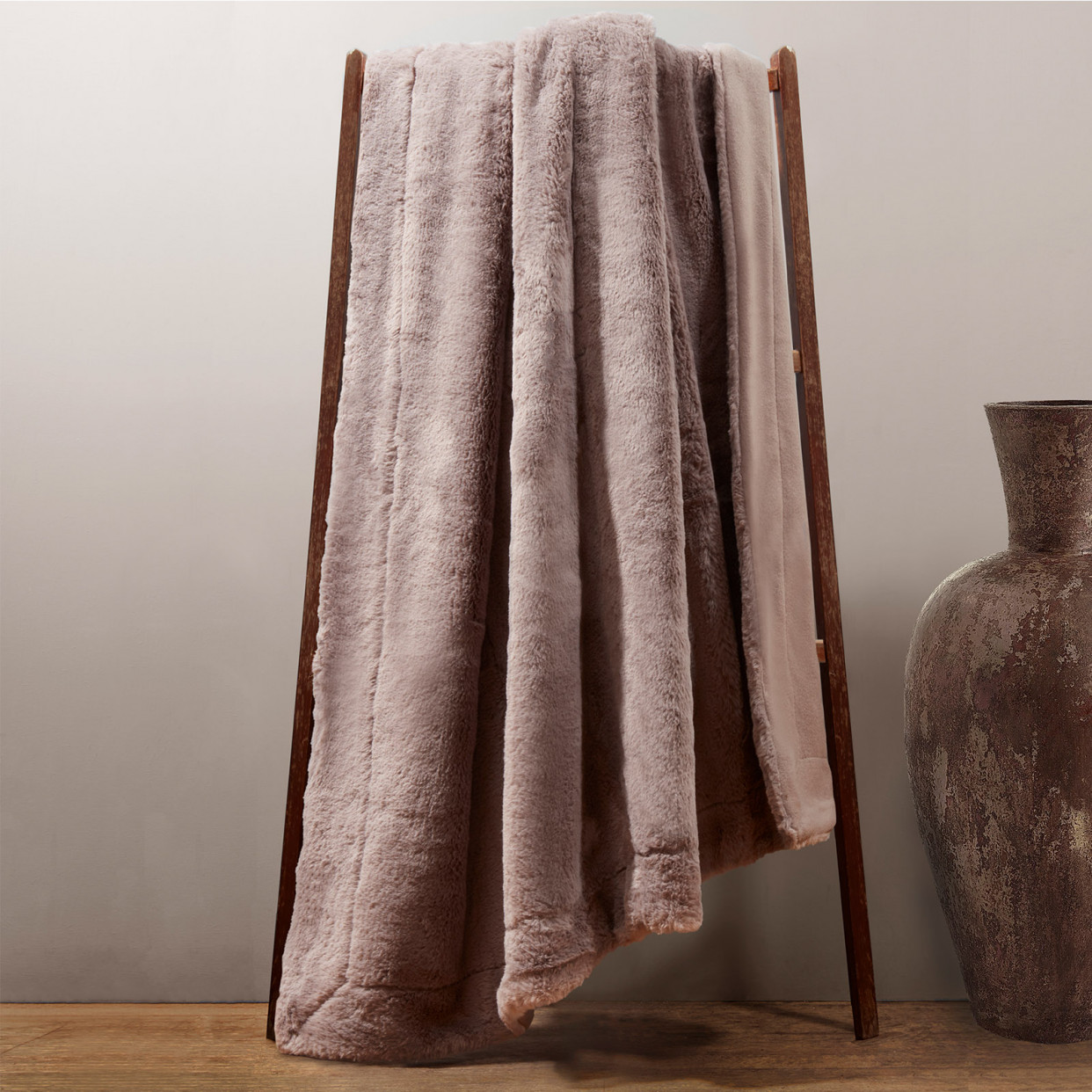 Plush Soft Rabbit Faux Fur Throw Over Sofa Bed Settee Cover 125 x 150cm, Grey>