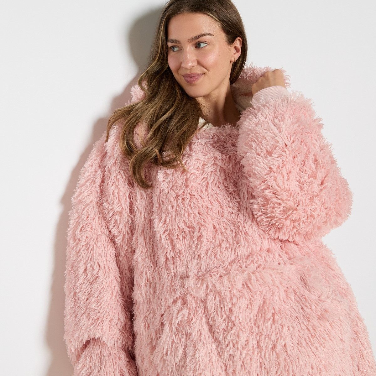 OHS Fluffy Hoodie Blanket - Blush>