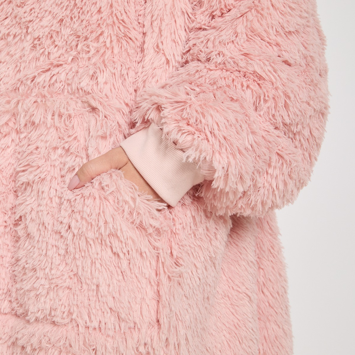 OHS Fluffy Hoodie Blanket - Blush>