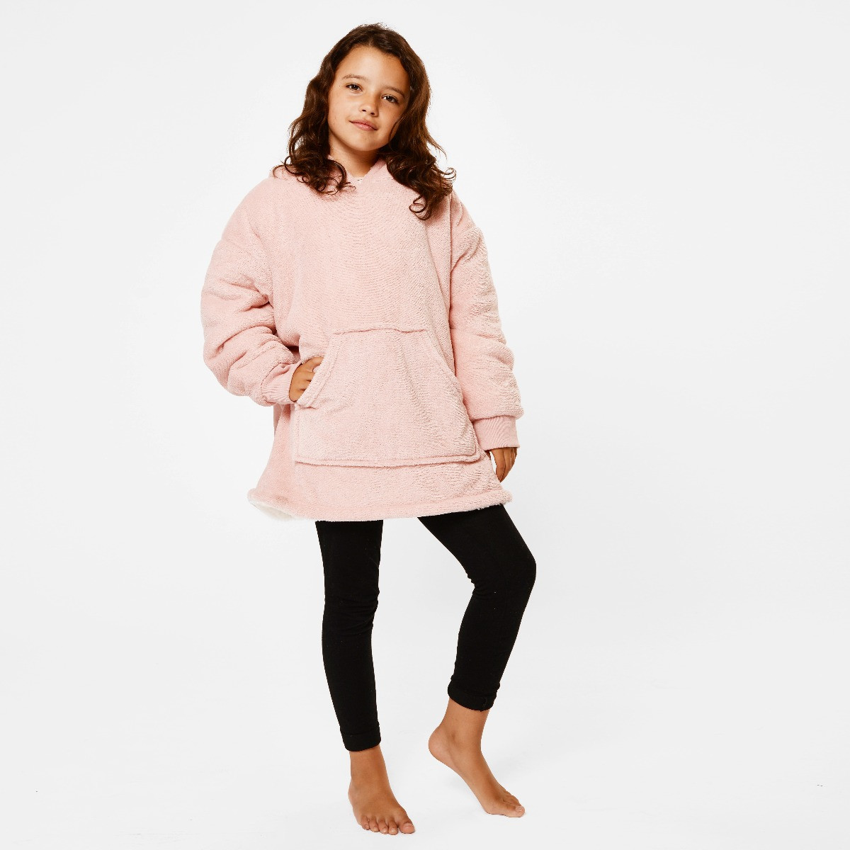 OHS Sherpa Hoodie Blanket, Kids - Blush>