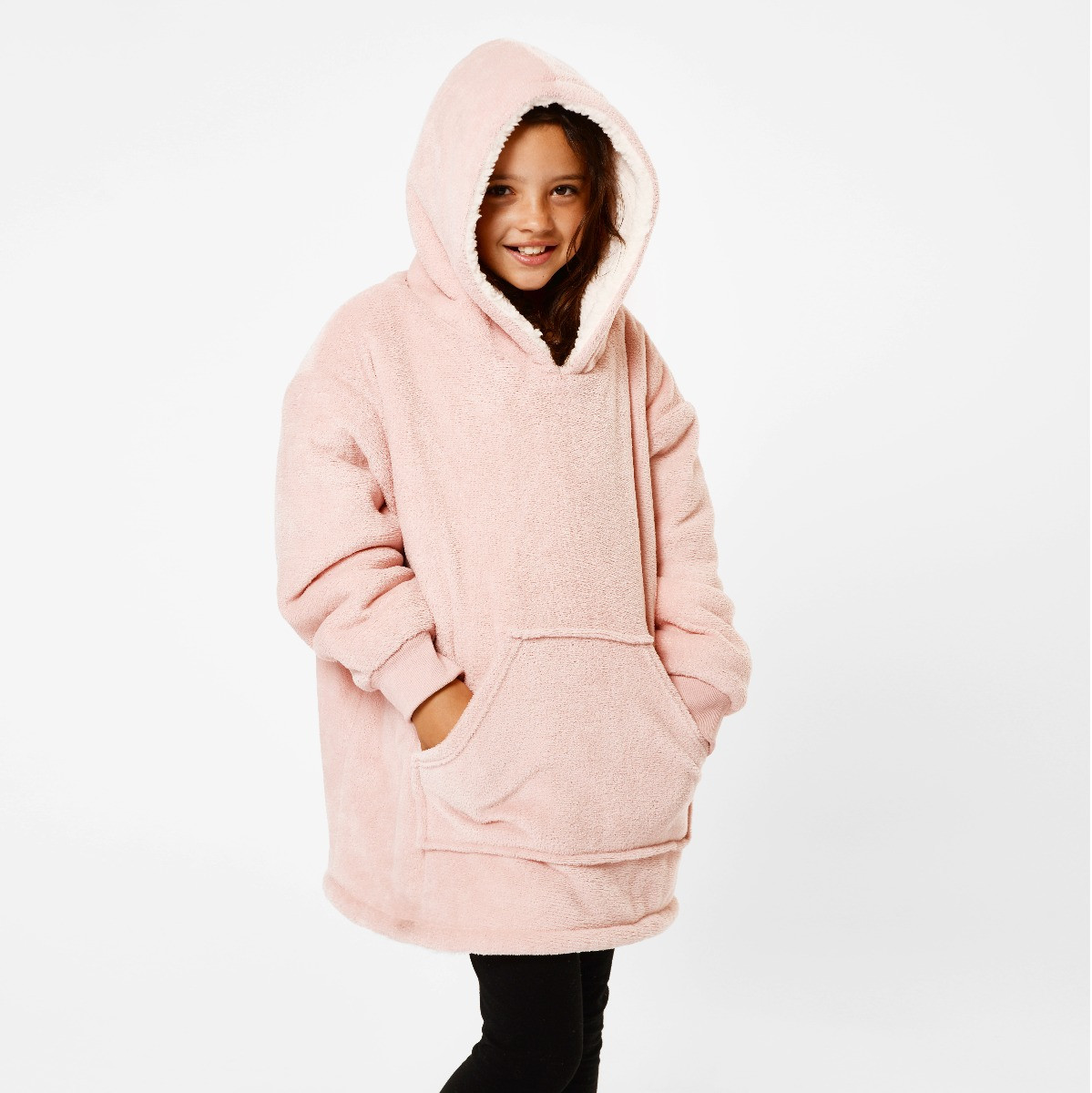 OHS Sherpa Hoodie Blanket, Kids - Blush>