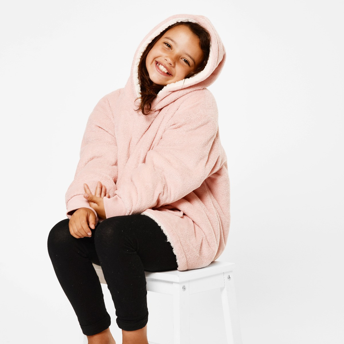 OHS Sherpa Hoodie Blanket, Kids - Blush>