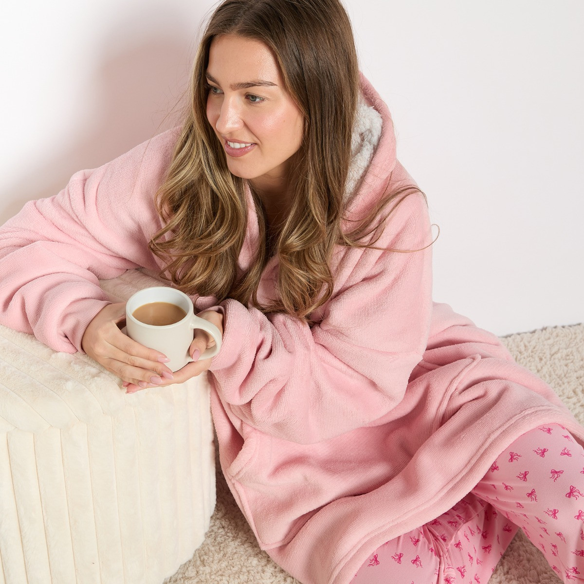 OHS Supersoft Hoodie Blanket, Adults - Blush Pink>