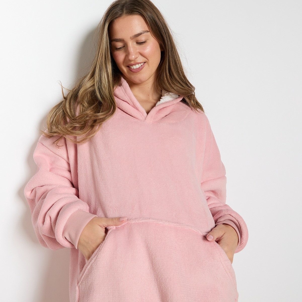OHS Supersoft Hoodie Blanket, Adults - Blush Pink>