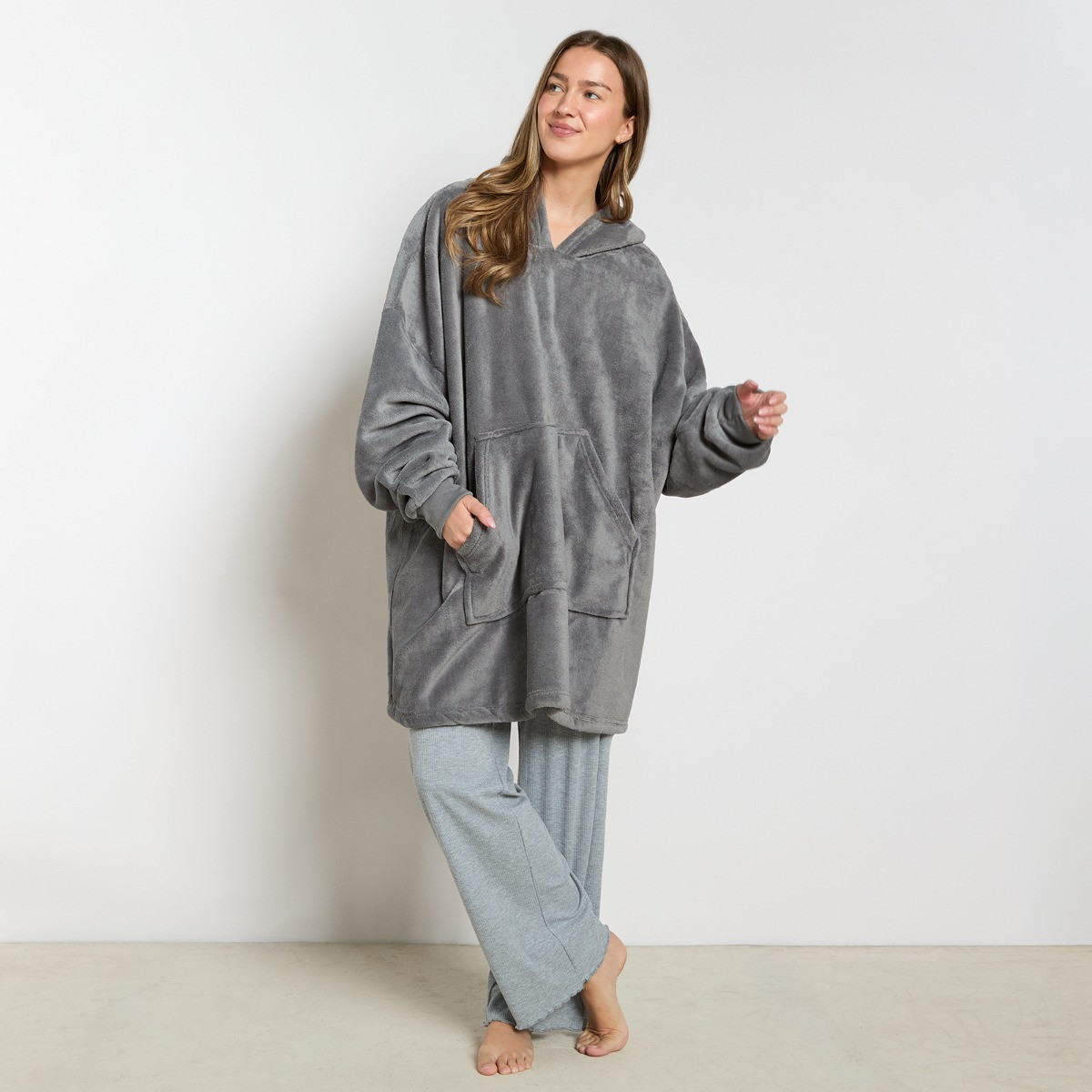 OHS Supersoft Hoodie Blanket, Adults - Charcoal Grey>