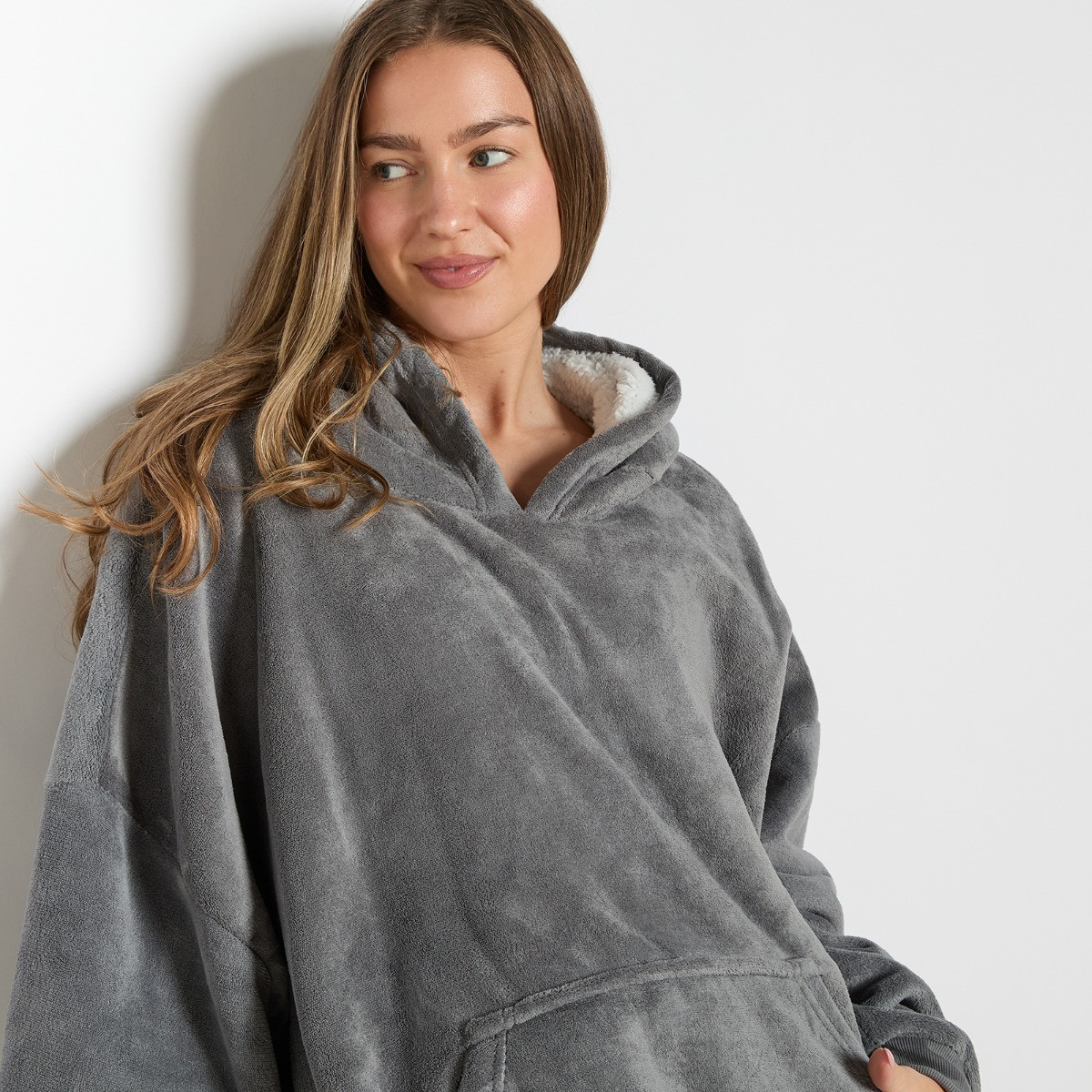 OHS Supersoft Hoodie Blanket, Adults - Charcoal Grey>