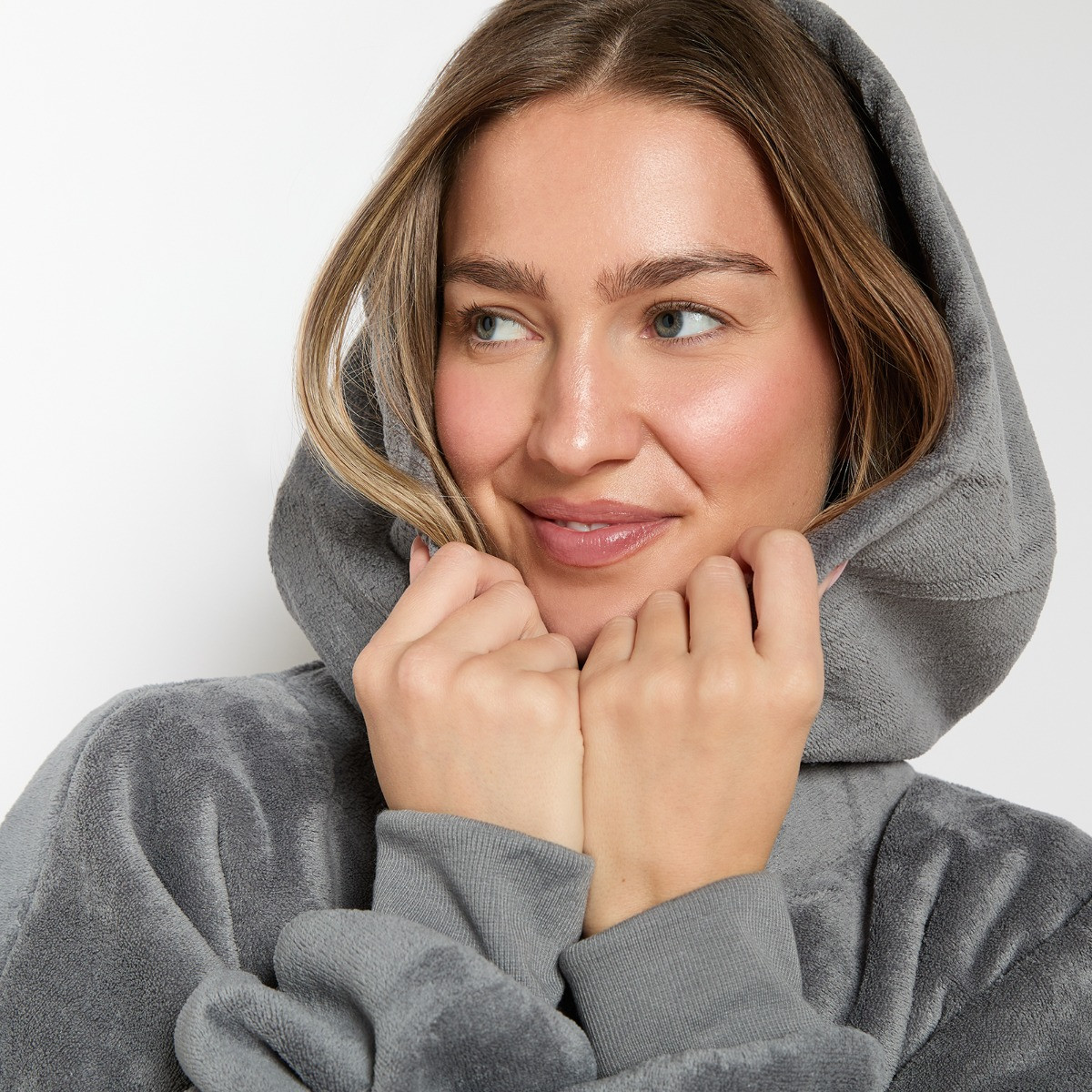 OHS Supersoft Hoodie Blanket, Adults - Charcoal Grey>