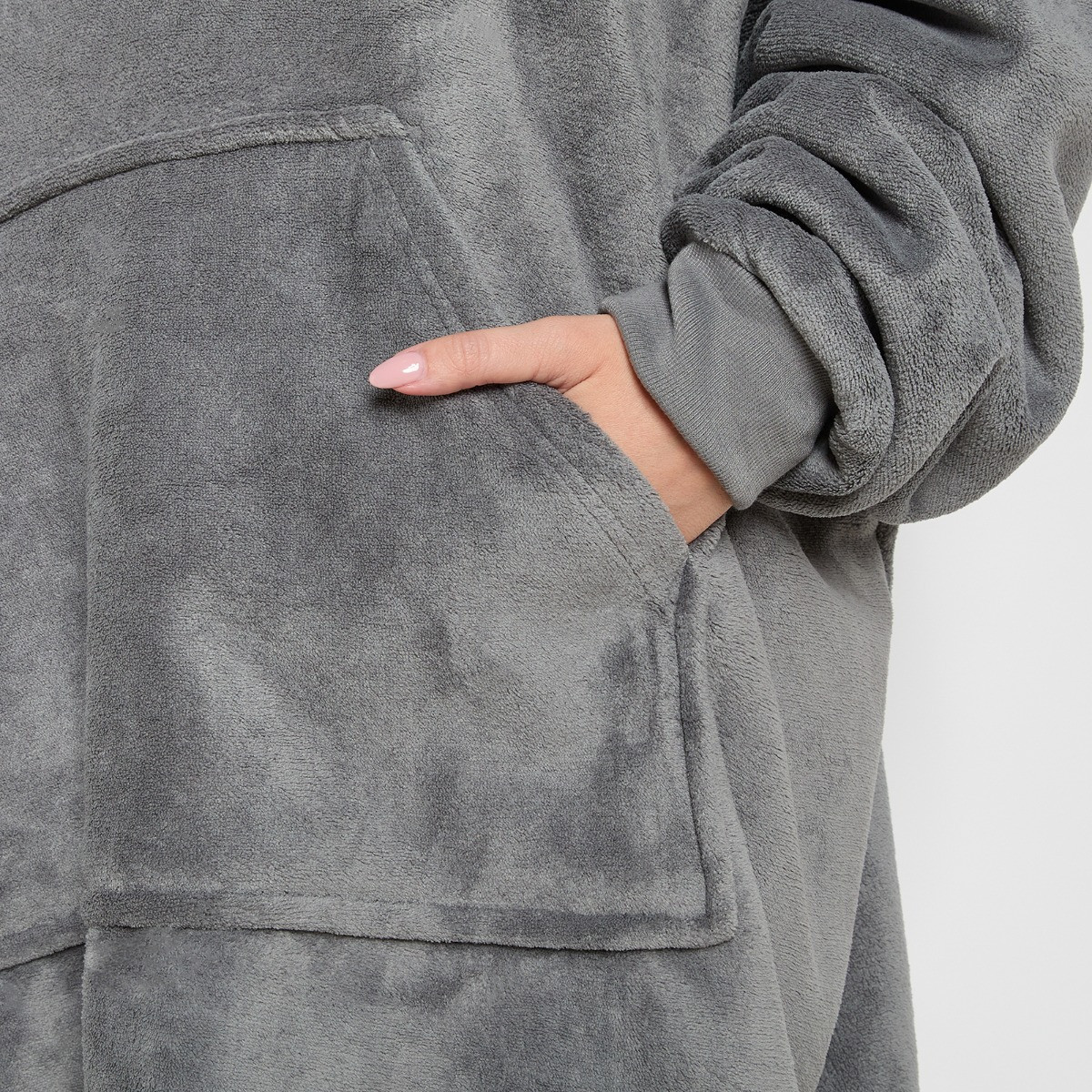 OHS Supersoft Hoodie Blanket, Adults - Charcoal Grey>