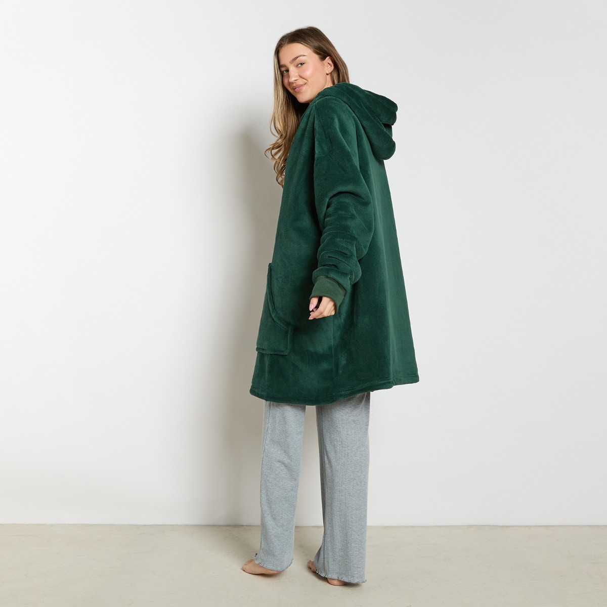 OHS Supersoft Hoodie Blanket, Adults - Forest Green>