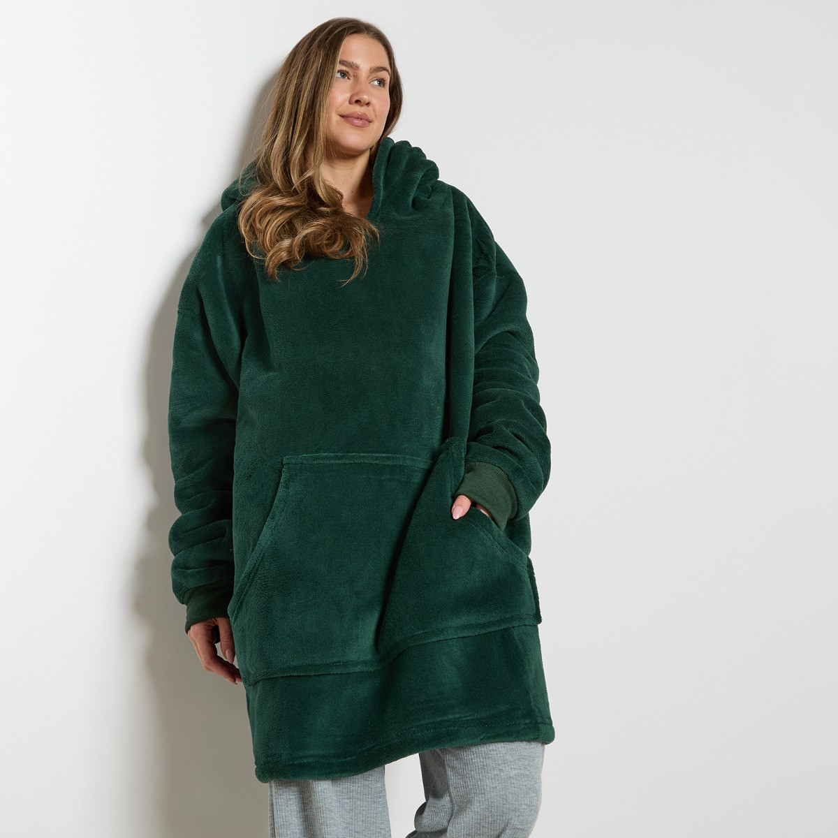 OHS Supersoft Hoodie Blanket, Adults - Forest Green>
