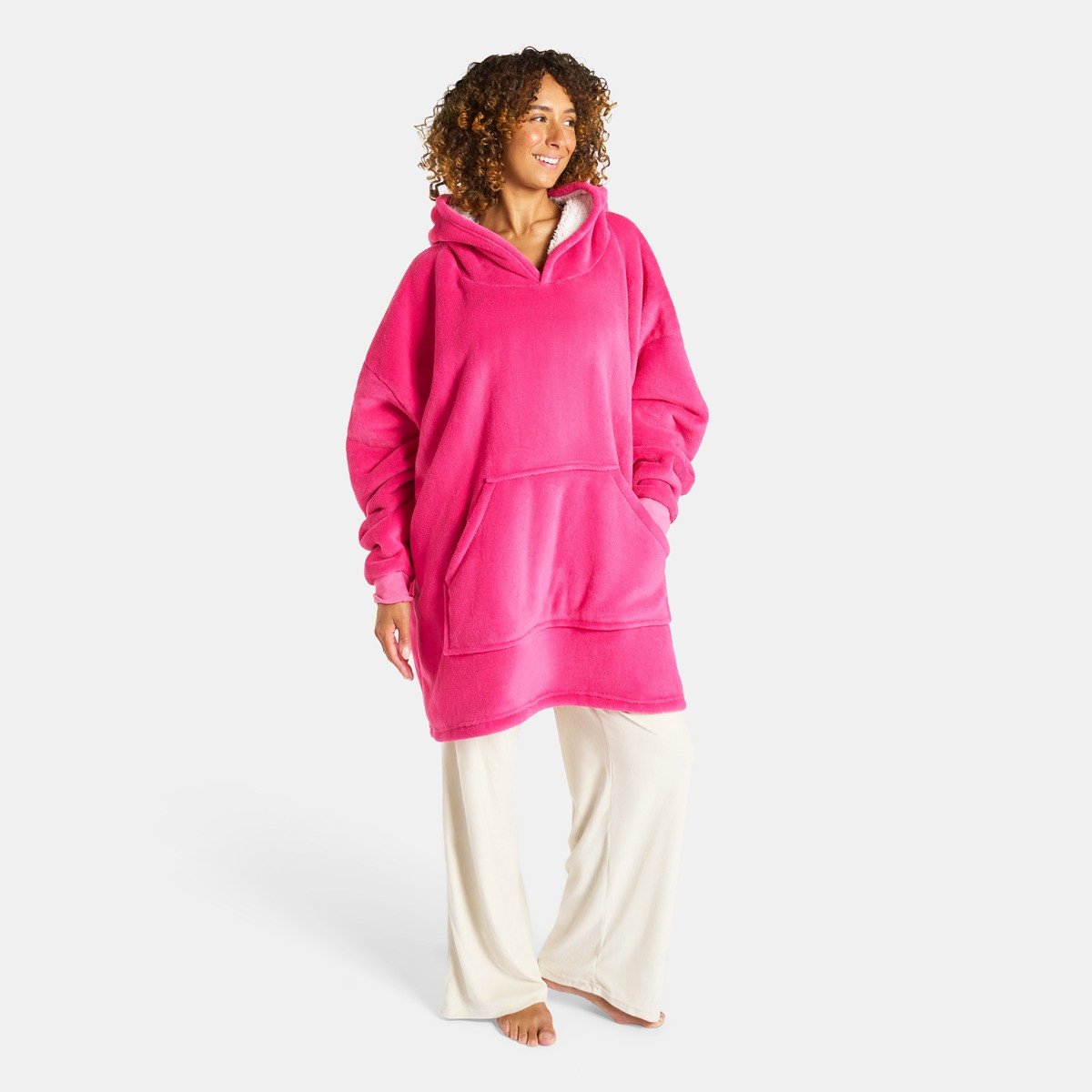 OHS Supersoft Hoodie Blanket, Adults - Fuchsia>