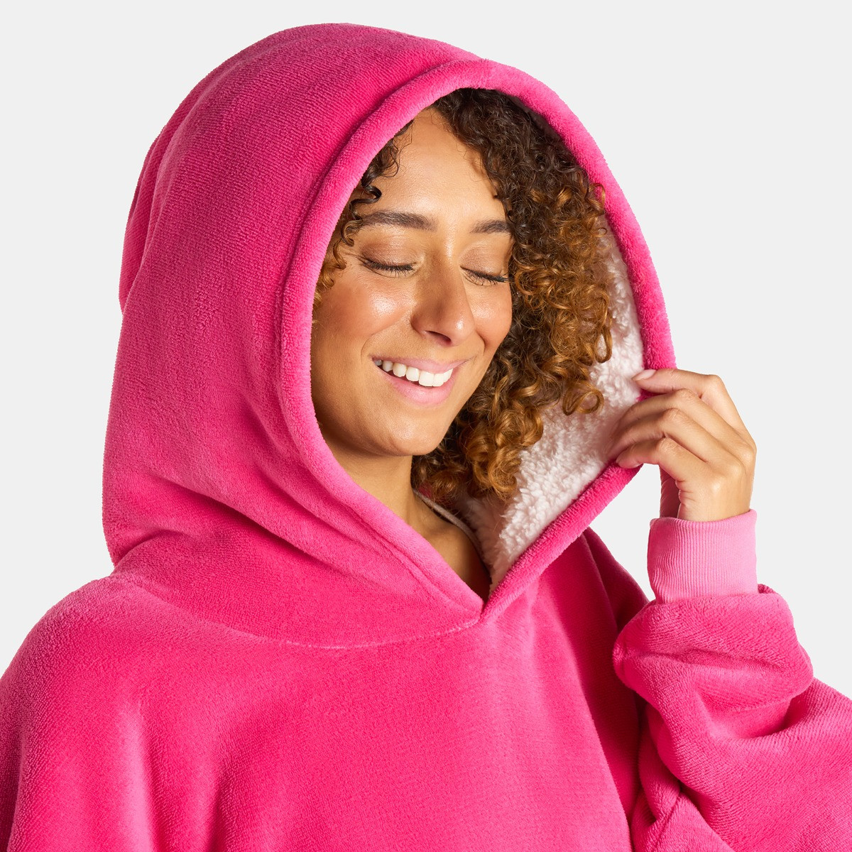 OHS Supersoft Hoodie Blanket, Adults - Fuchsia>