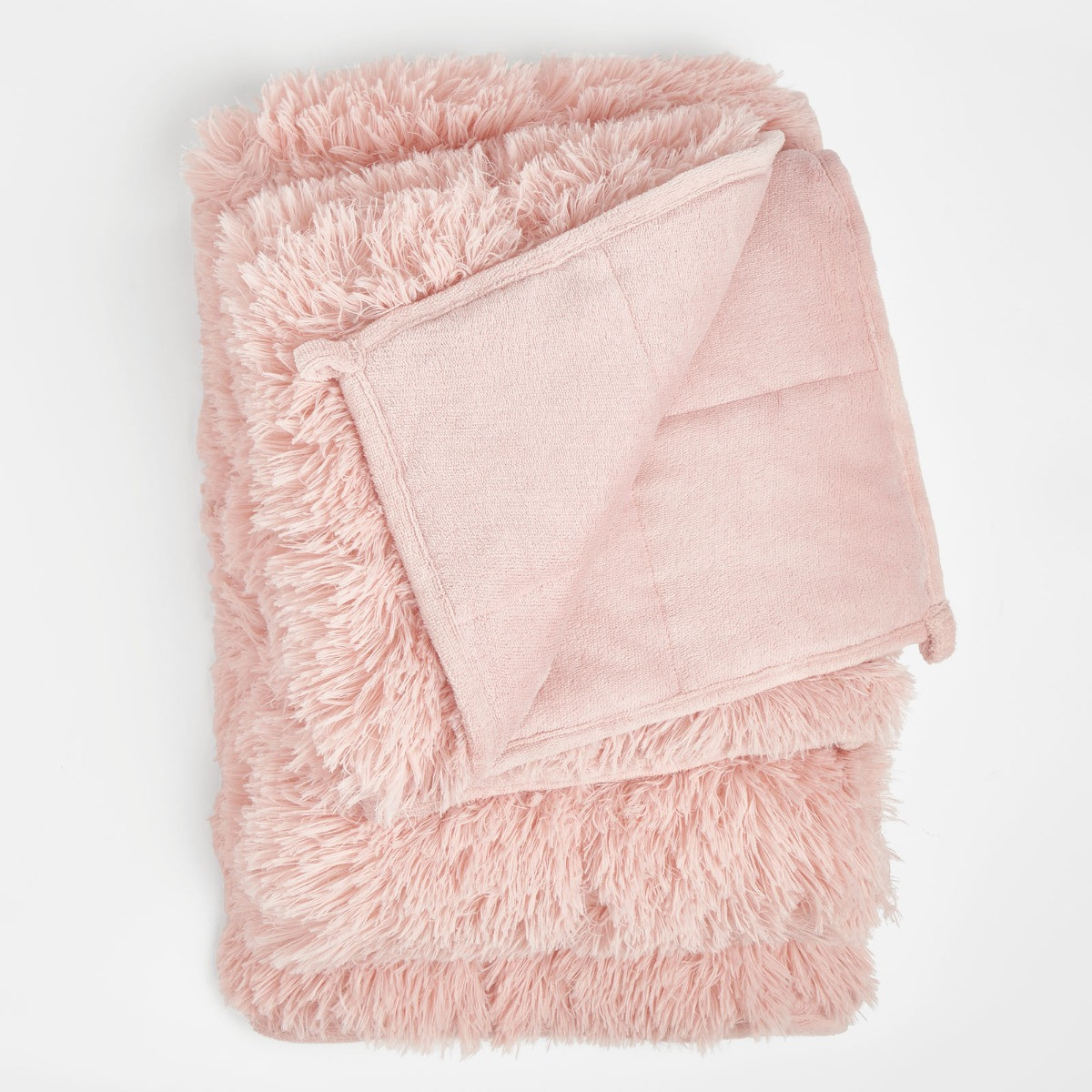 Sienna by OHS Fluffy Weighted Blanket, Blush - 50 x 70 inches - 13.2lb>