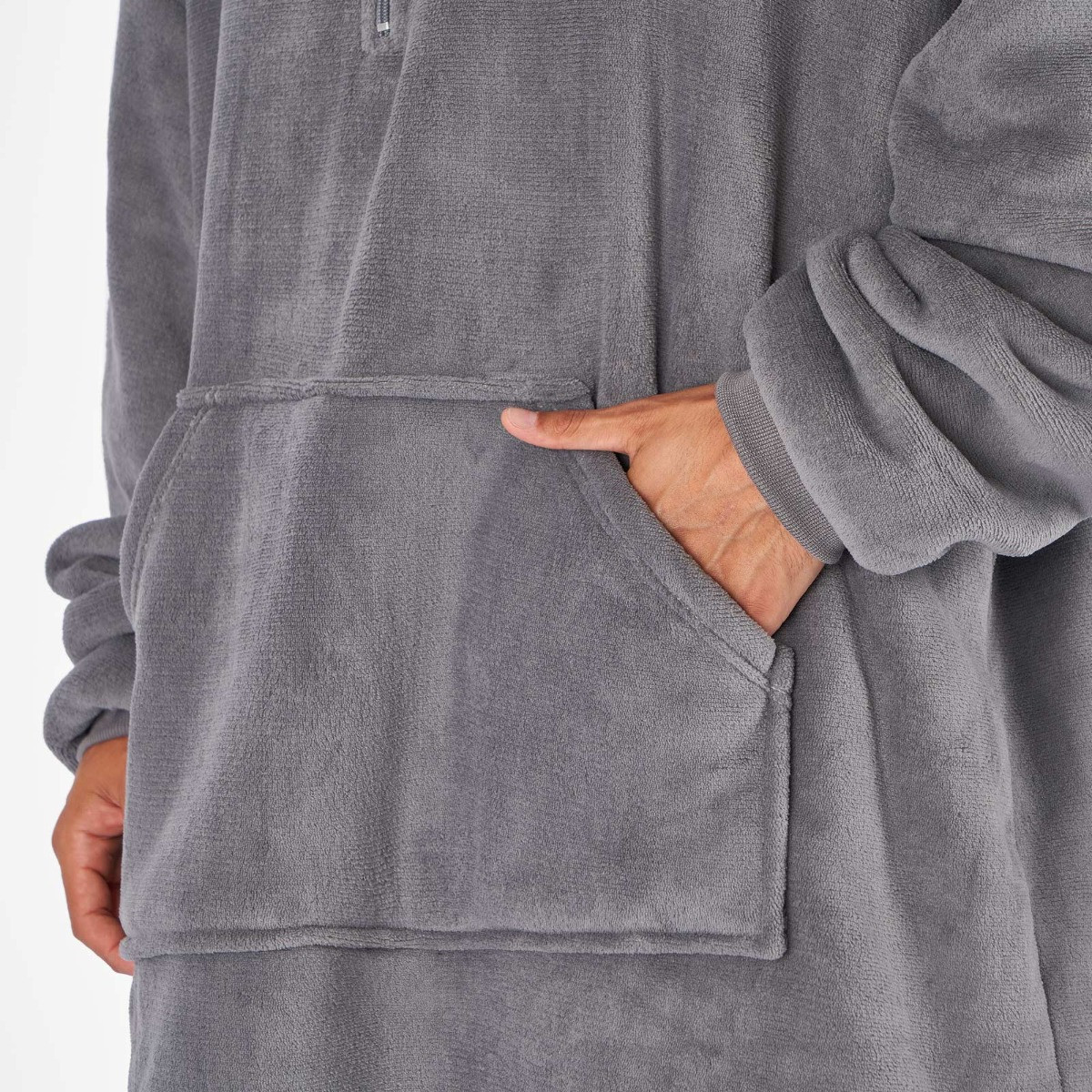 Sienna Half Zip Hoodie Blanket - Charcoal Grey>