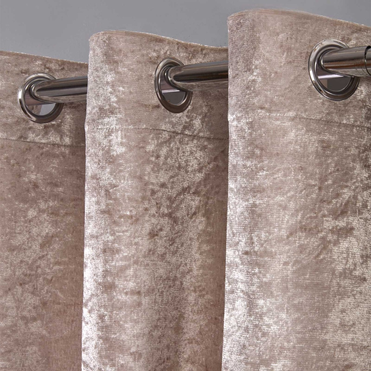 Sienna Crushed Velvet Voile Curtains, Natural - 55" x 87">