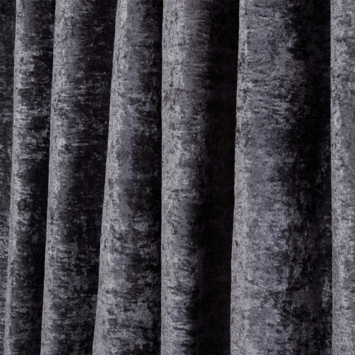 Sienna Crushed Velvet Pencil Pleat Curtains - Charcoal>