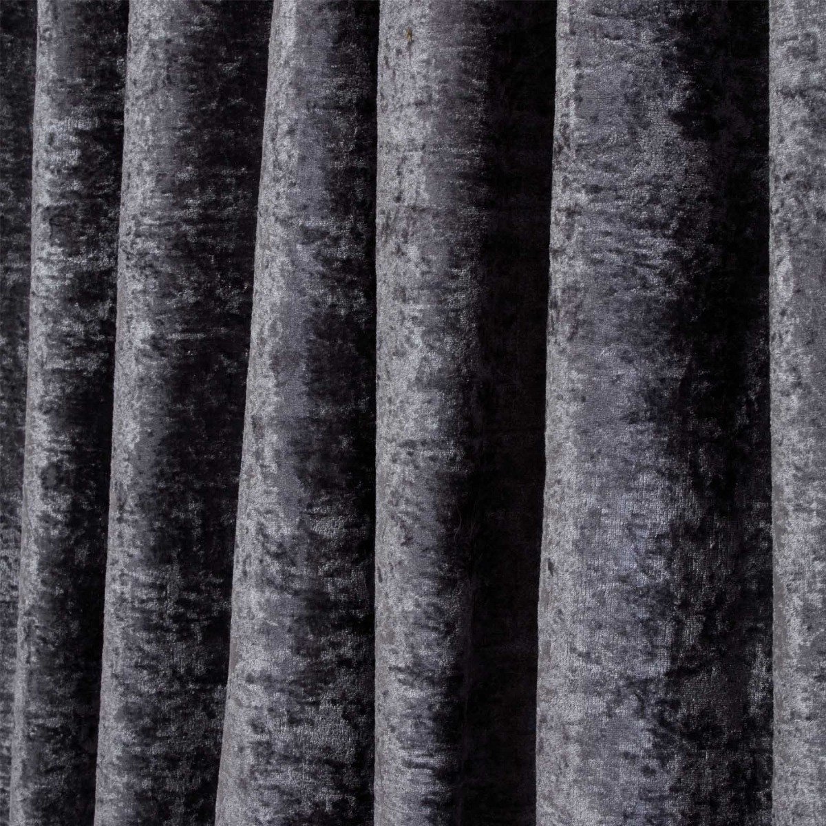 OHS Pencil Pleat Crushed Velvet Curtains - Charcoal>