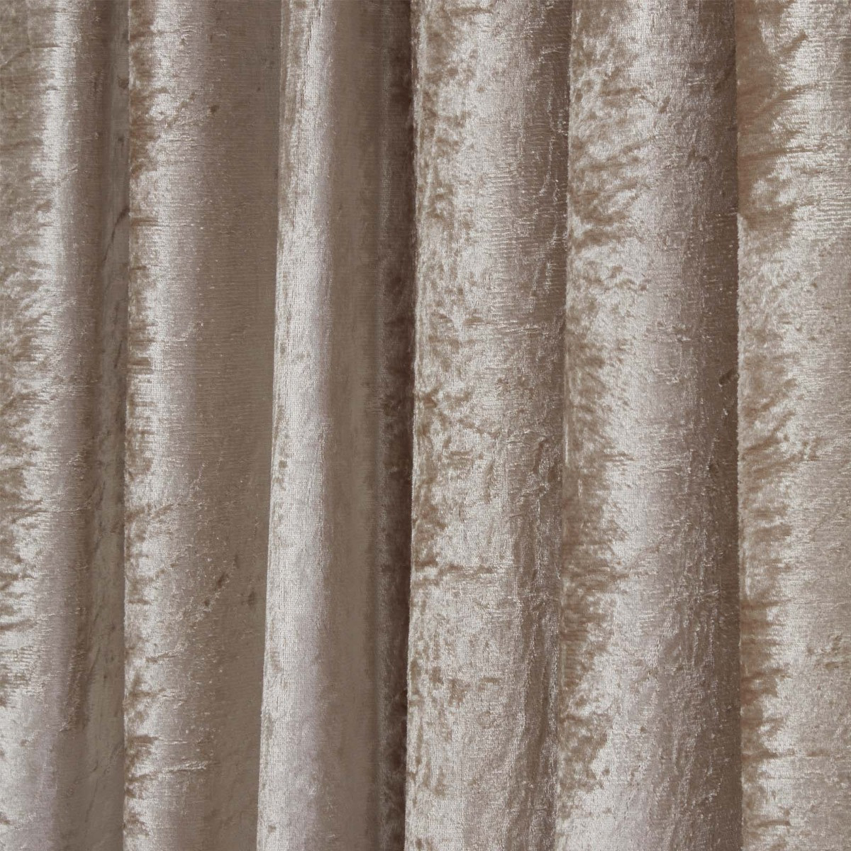 Sienna Crushed Velvet Pencil Pleat Curtains - Natural>