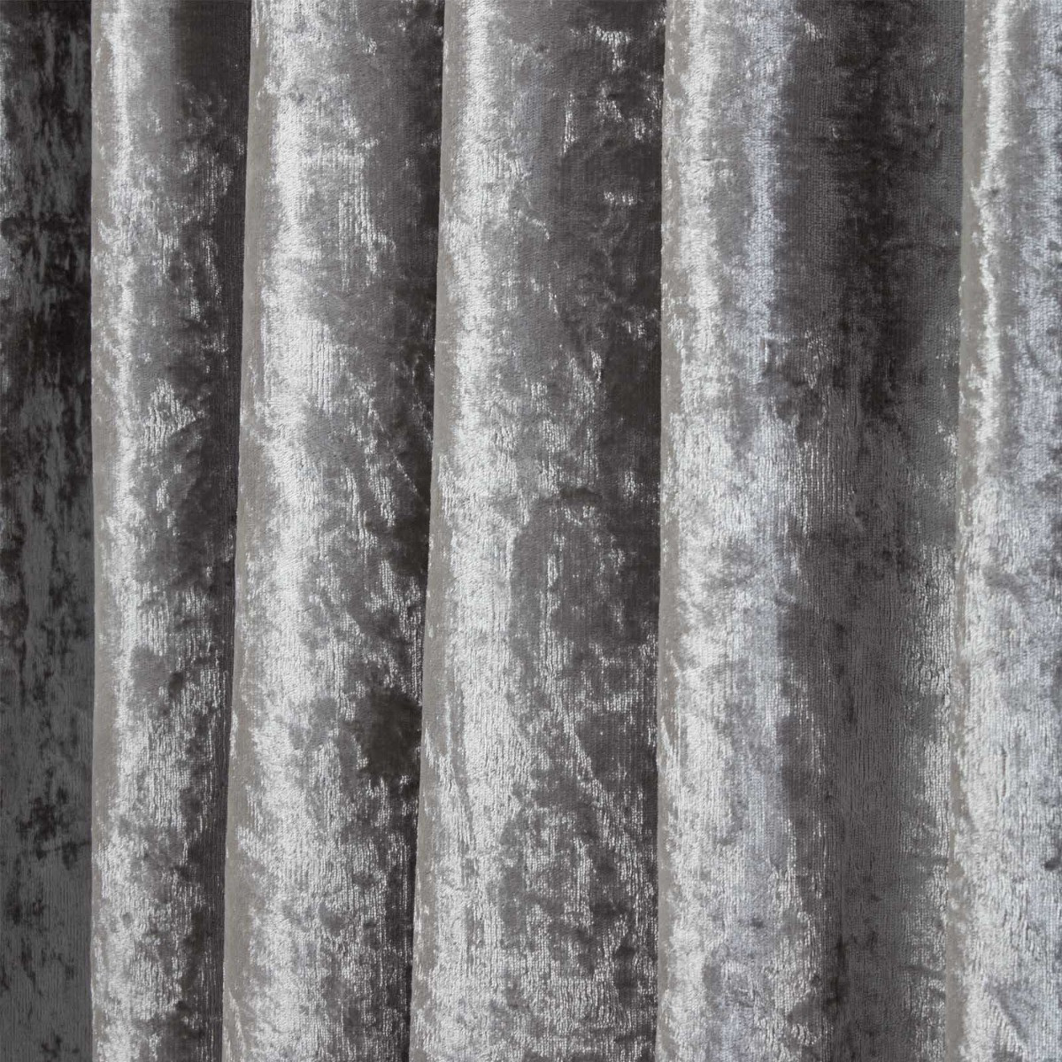 OHS Pencil Pleat Crushed Velvet Curtains - Silver>