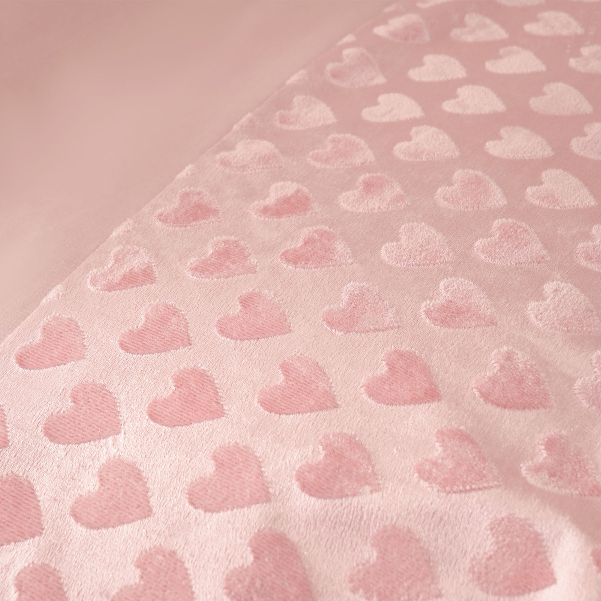 Sienna Embossed Velvet Heart Panel Duvet Cover Set - Blush>