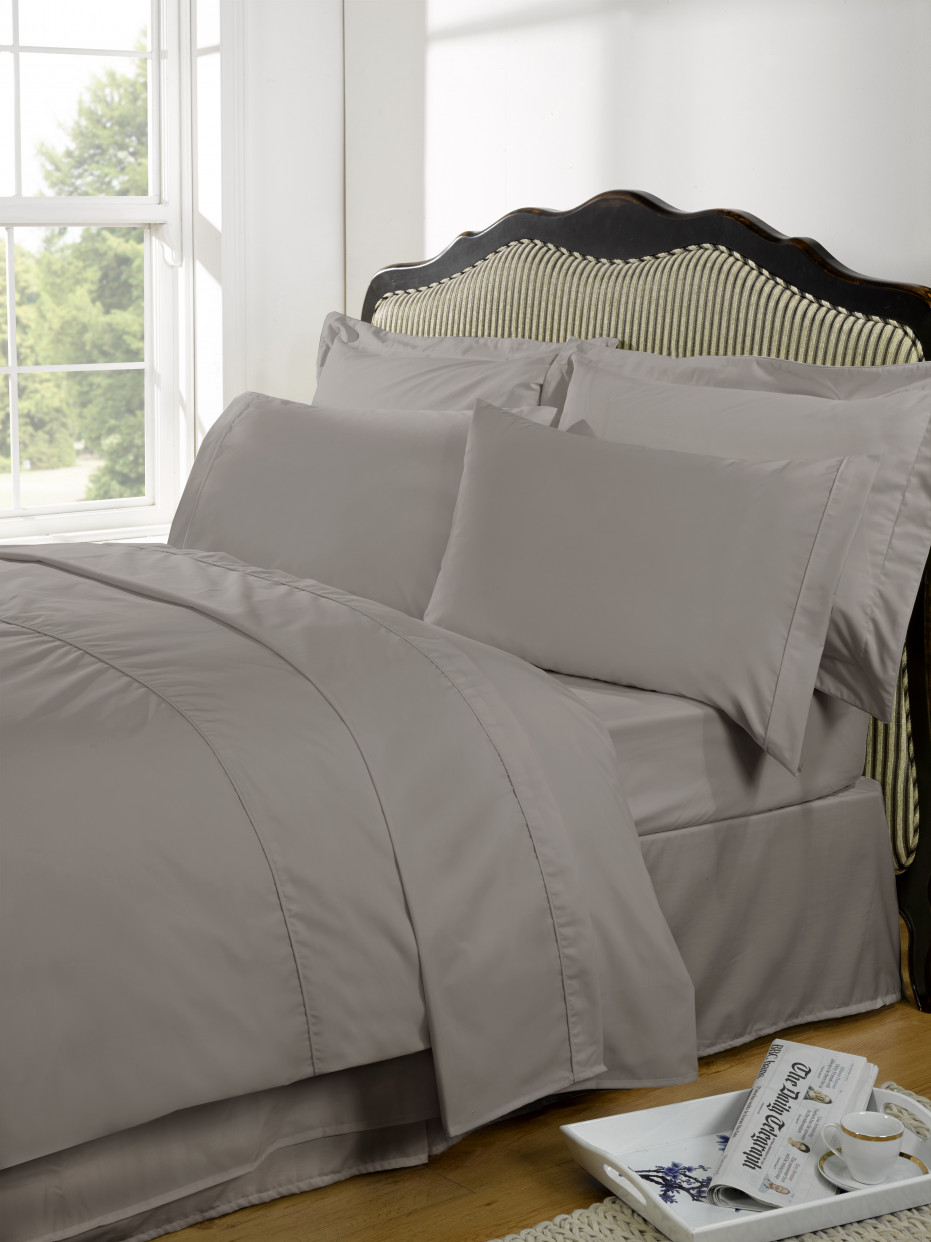 Highams 100% Egyptian Cotton Plain Dye Housewife Pillowcase 230TC - Portobello>