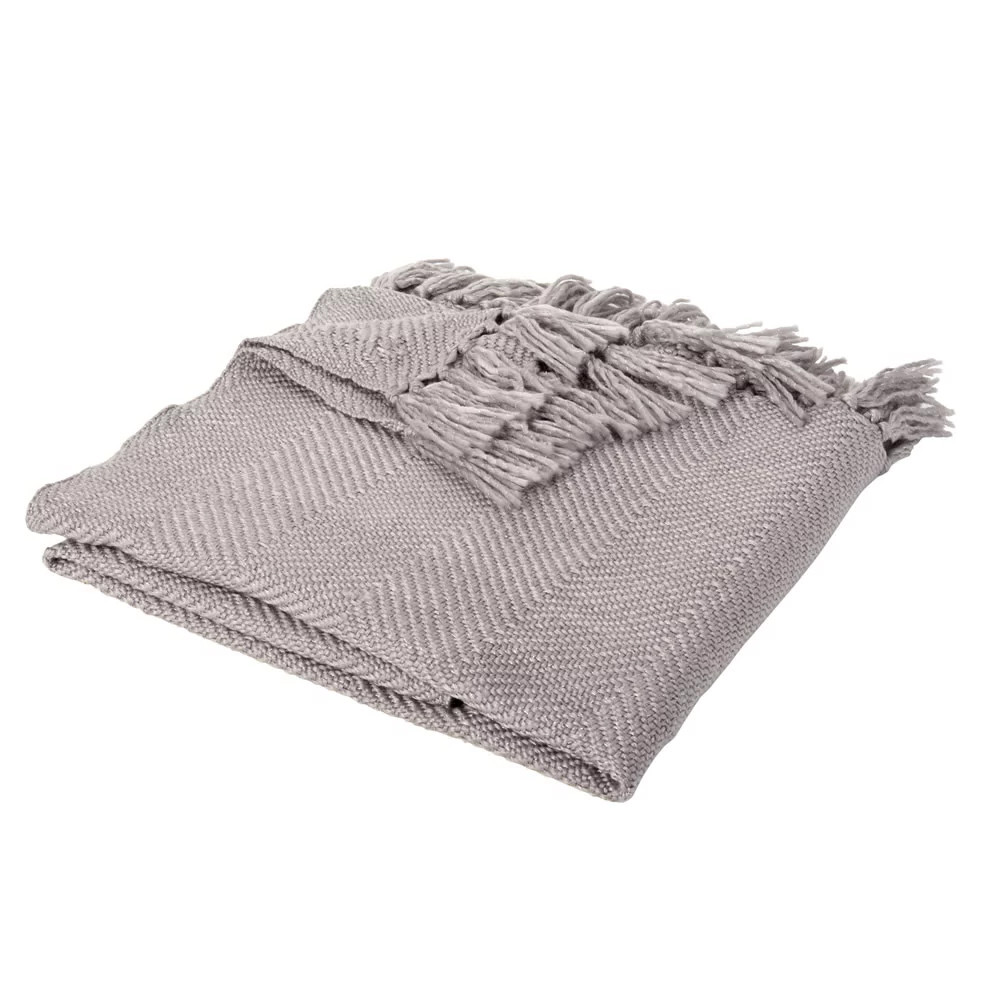 Sienna Home Large Shimmer Knit Tassel Throw, Grey - 150 x 180cm>