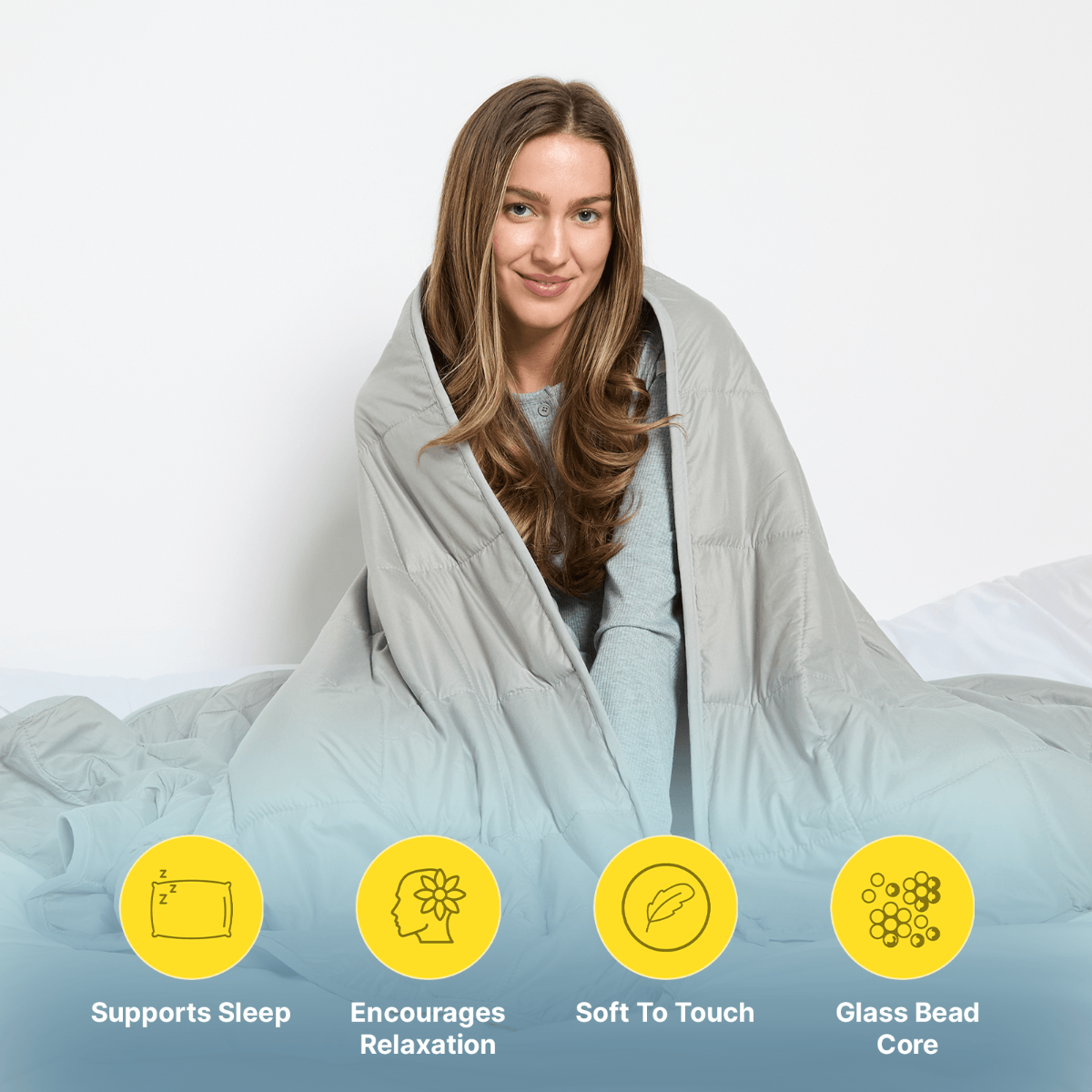 OHS Supersoft Weighted 4kg Blanket, Silver Grey - 125 x 150cm>