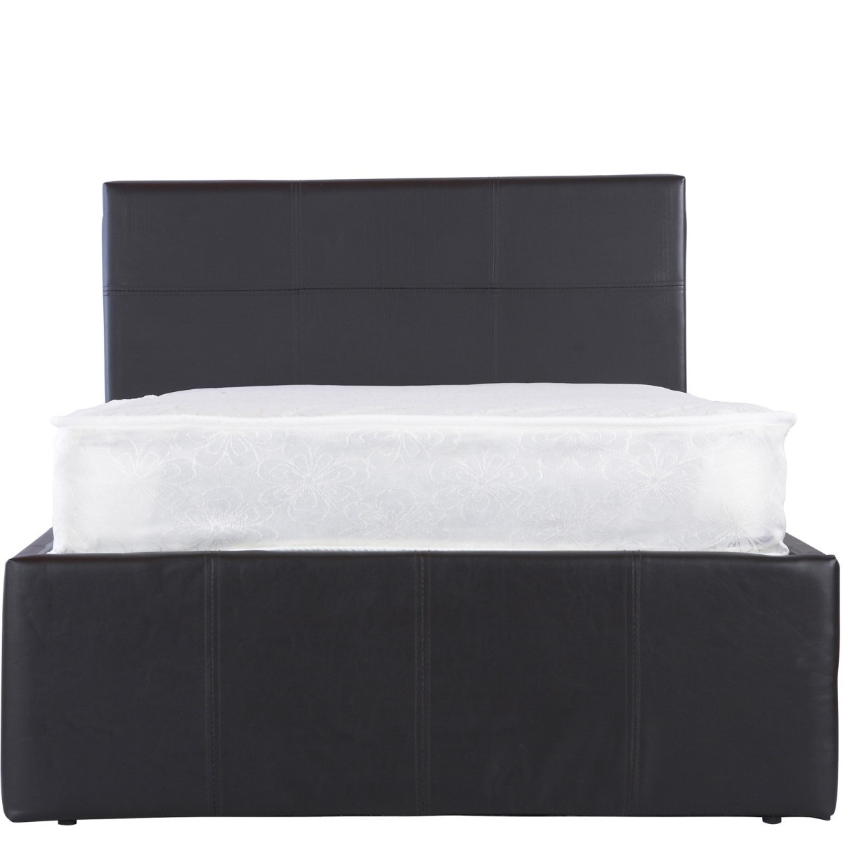 Side Lift Ottoman Storage Bed, 4ft 6 Double - Black>