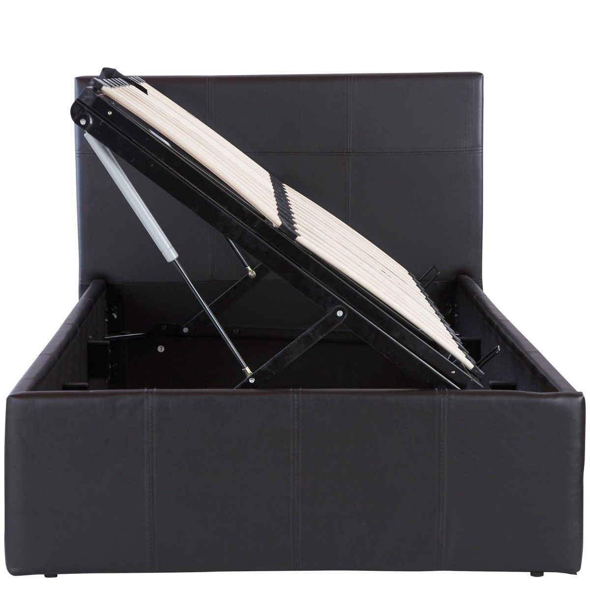 Side Lift Ottoman Storage Bed, 4ft 6 Double - Black>