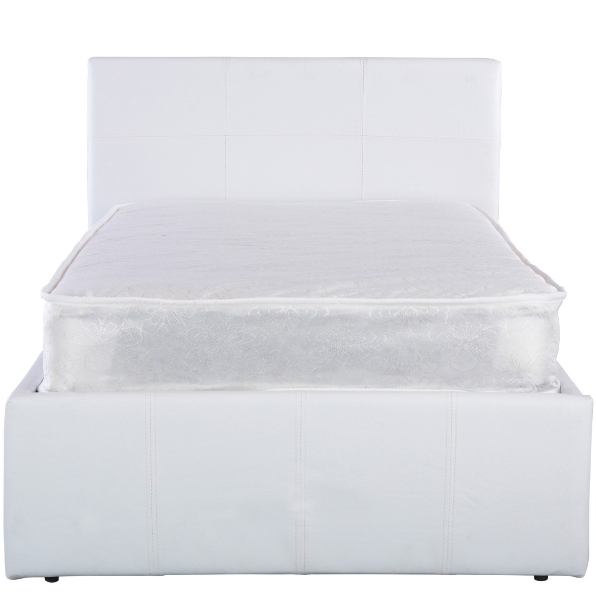 Side Lift Ottoman Storage Bed - White>