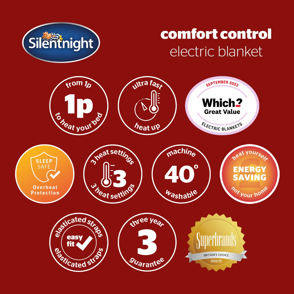 Silentnight Comfort Control Electric Blanket - King>
