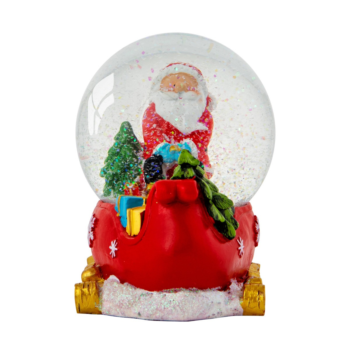 OHS Santa's Sleigh Light Up Musical Snow Globe - Multi>