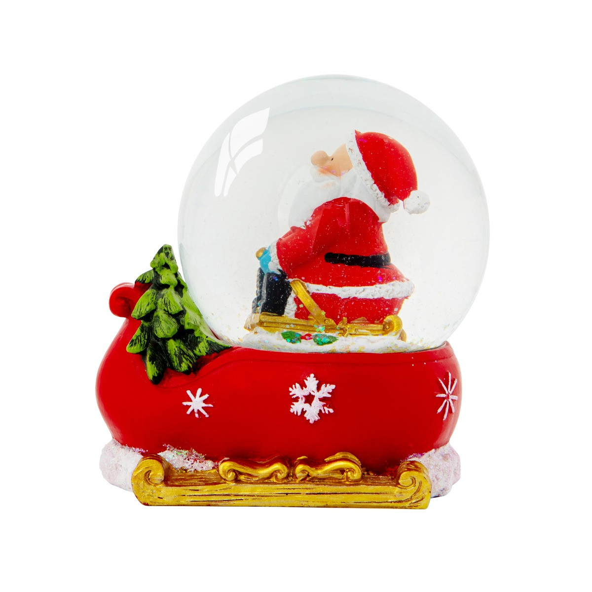 OHS Santa's Sleigh Light Up Musical Snow Globe - Multi>
