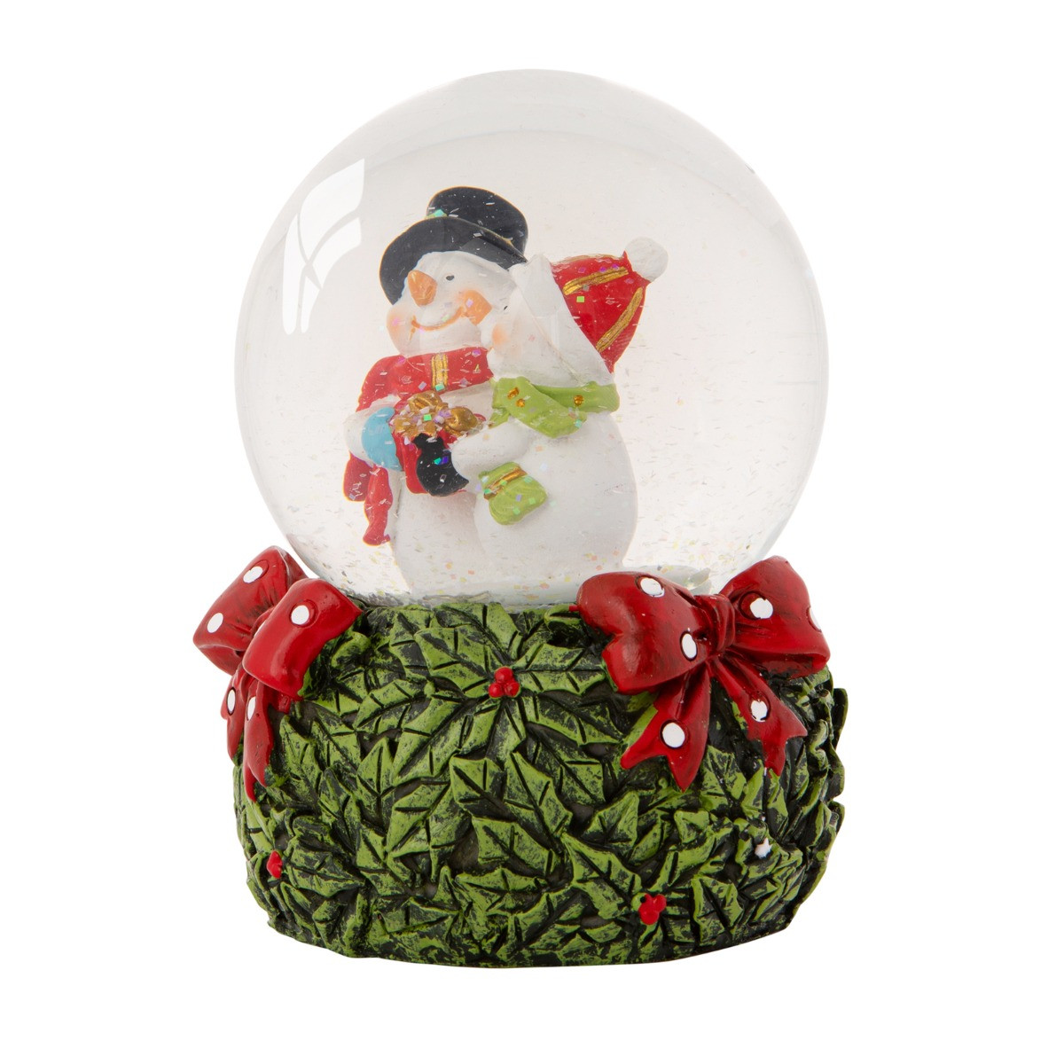 OHS Mr & Mrs Snowman Light Up Musical Snow Globe - Multi>