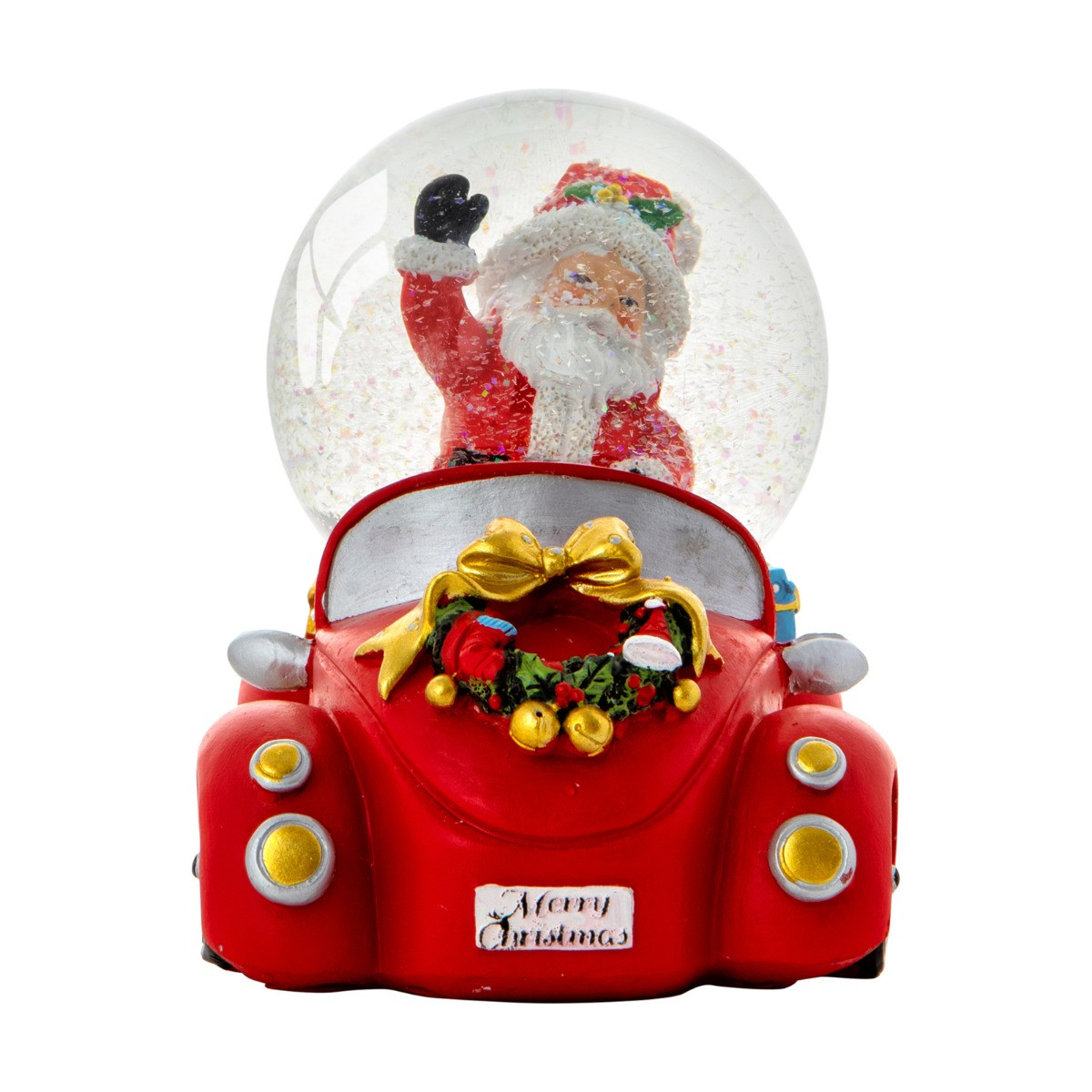 OHS Driving Santa Light Up Musical Snow Globe - Multi>