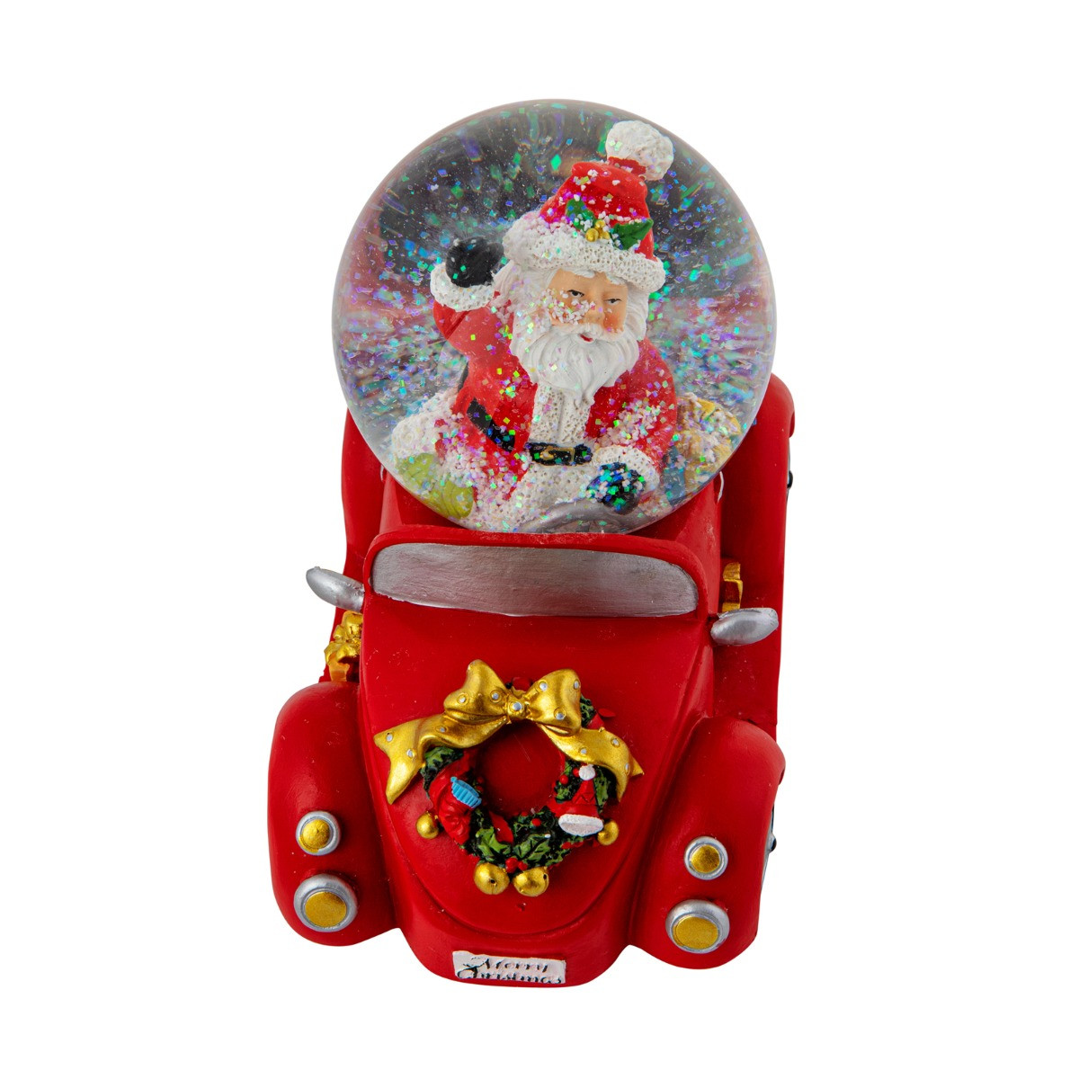 OHS Driving Santa Light Up Musical Snow Globe - Multi>