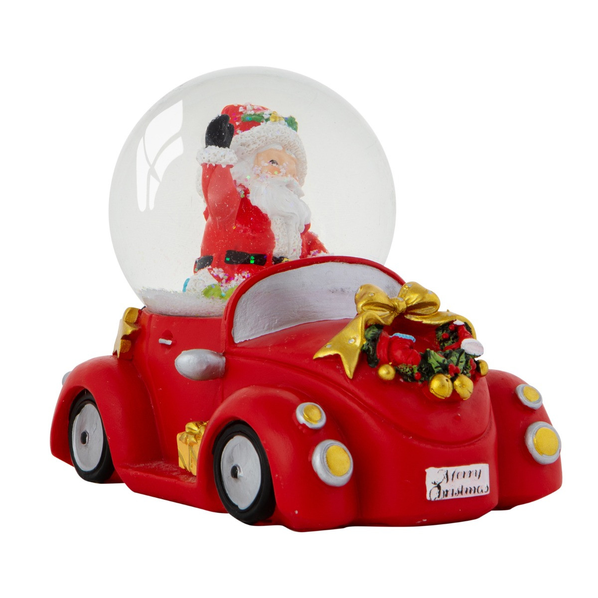 OHS Driving Santa Light Up Musical Snow Globe - Multi>