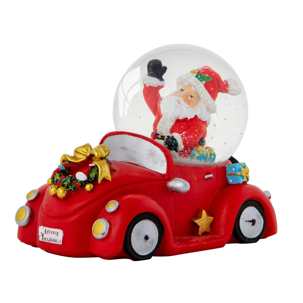 OHS Driving Santa Light Up Musical Snow Globe - Multi>