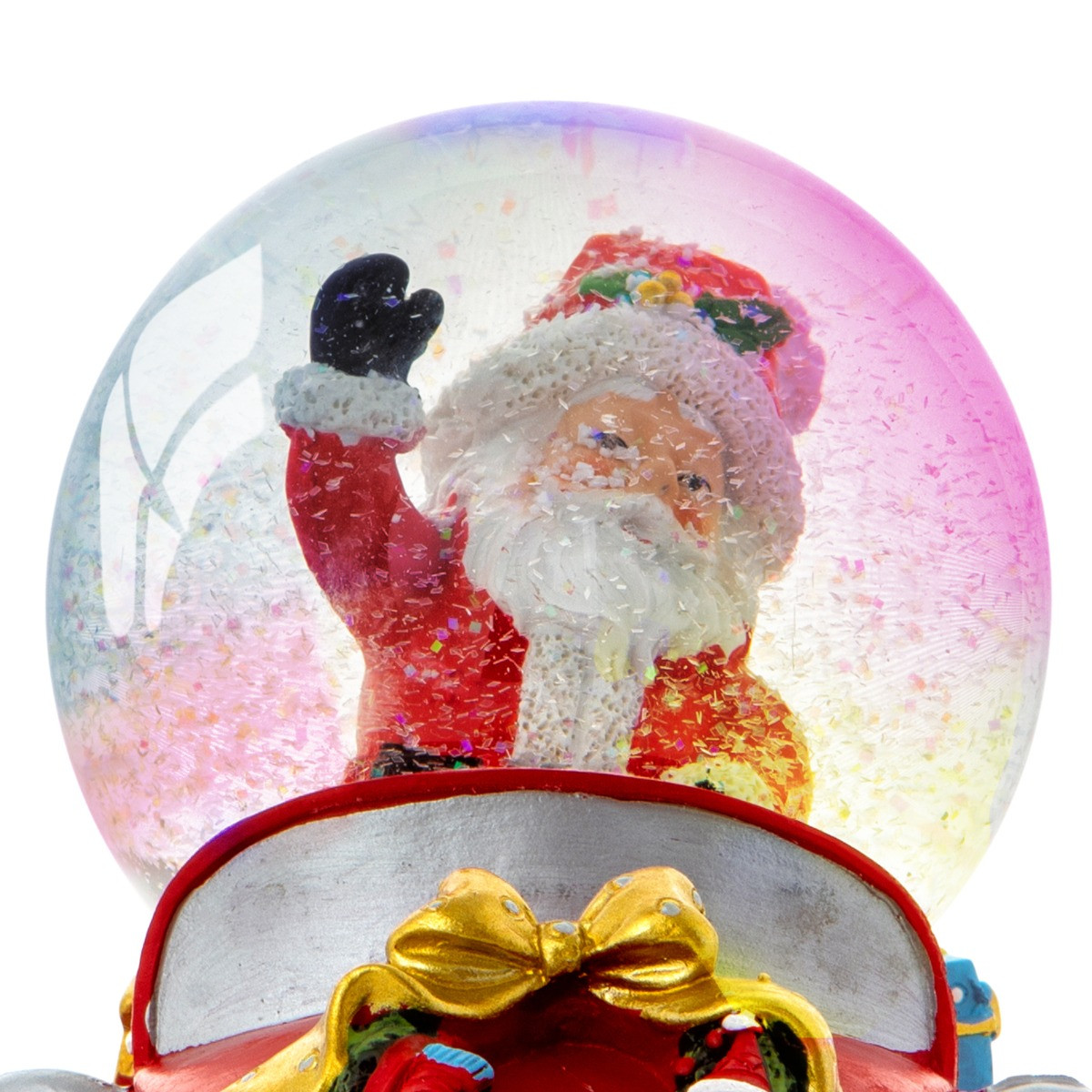 OHS Driving Santa Light Up Musical Snow Globe - Multi>