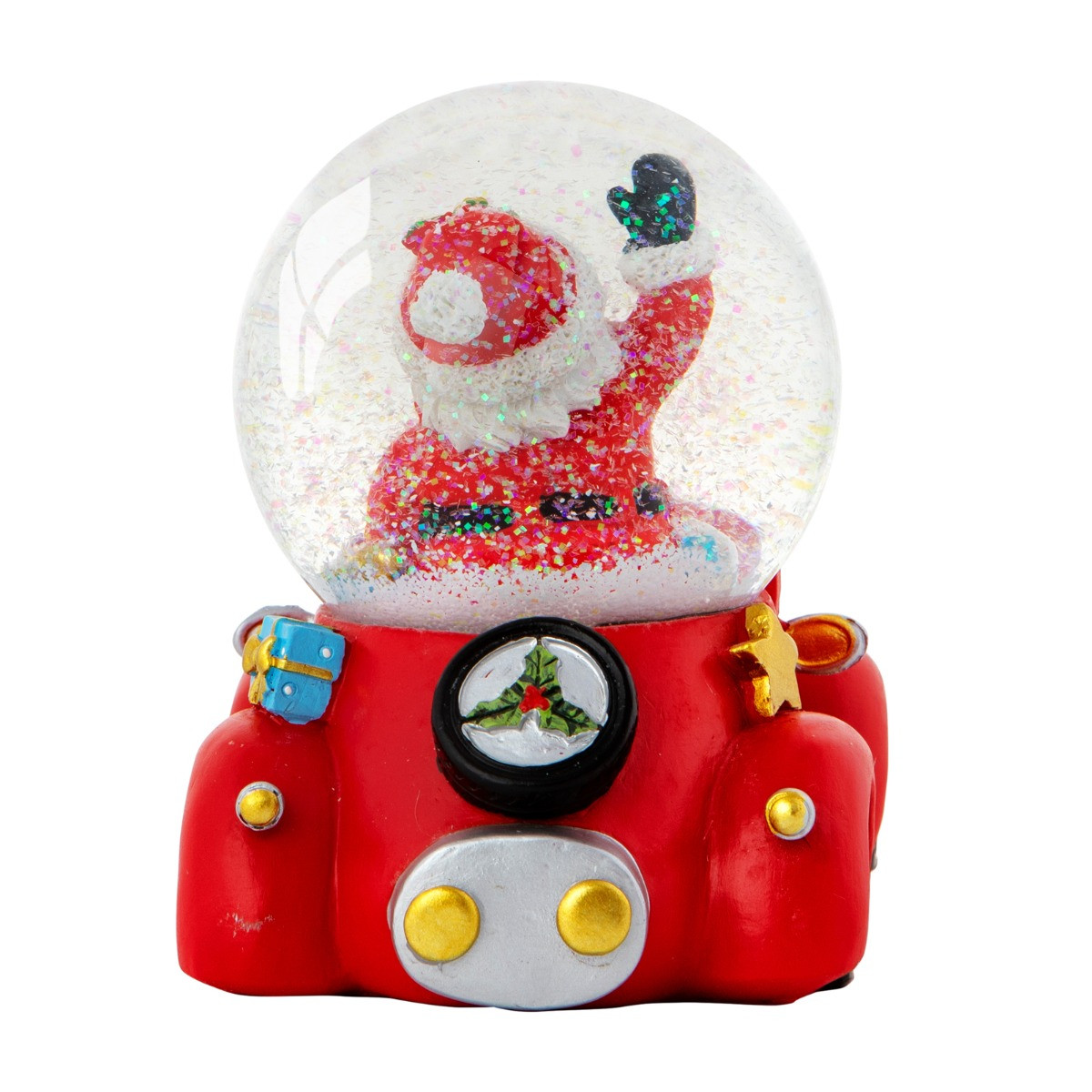 OHS Driving Santa Light Up Musical Snow Globe - Multi>