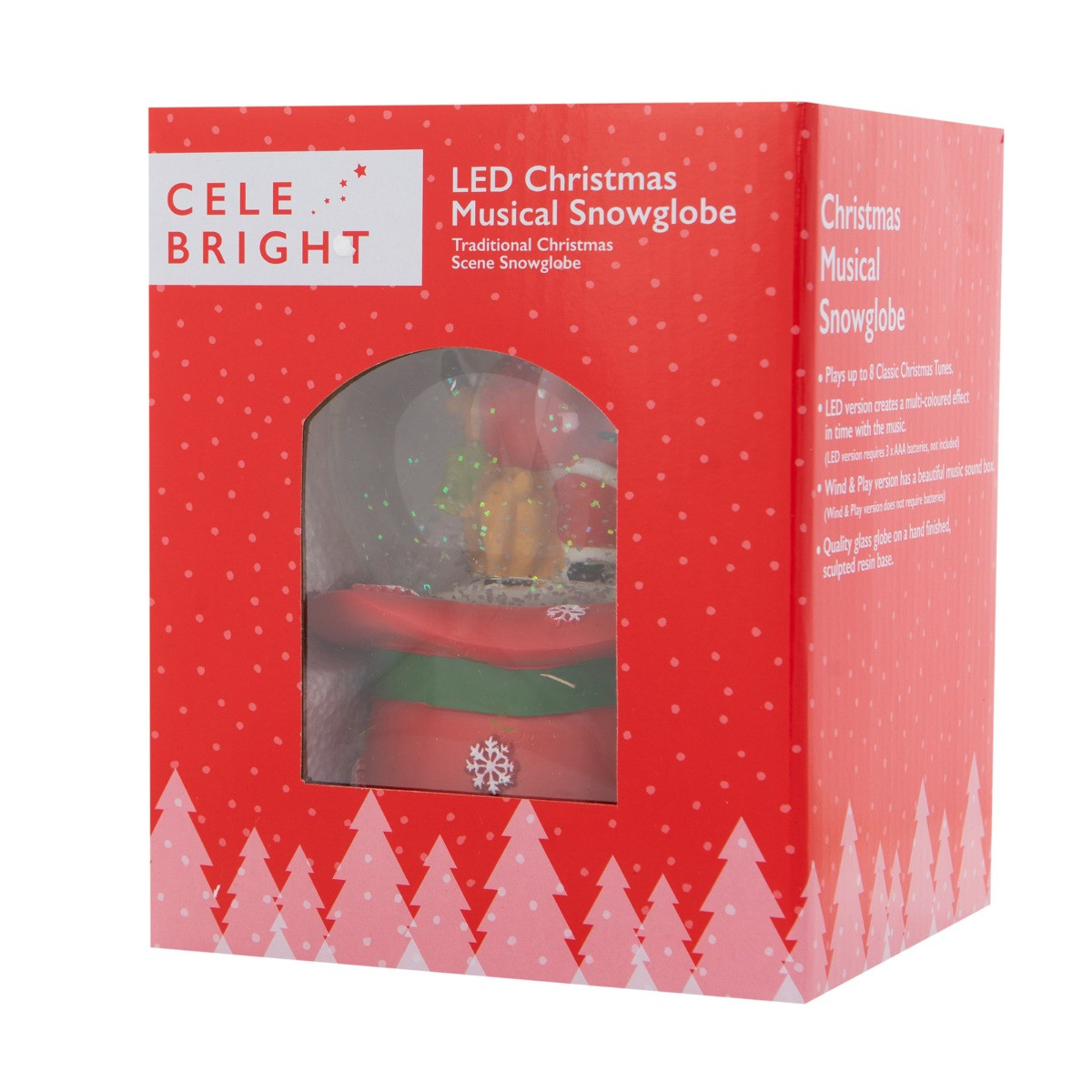 OHS Santa & Rudolph Light Up Musical Snow Globe - Multi>