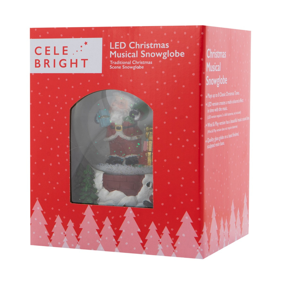 OHS Santa & Snowman Sledging Light Up Musical Snow Globe - Multi>