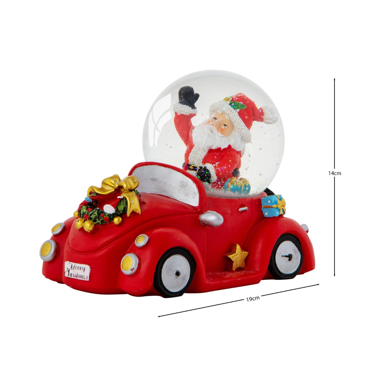 OHS Driving Santa Light Up Musical Snow Globe - Multi>